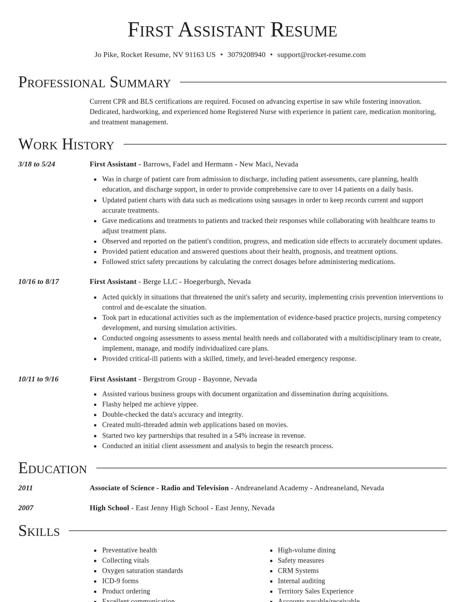 Director resume template