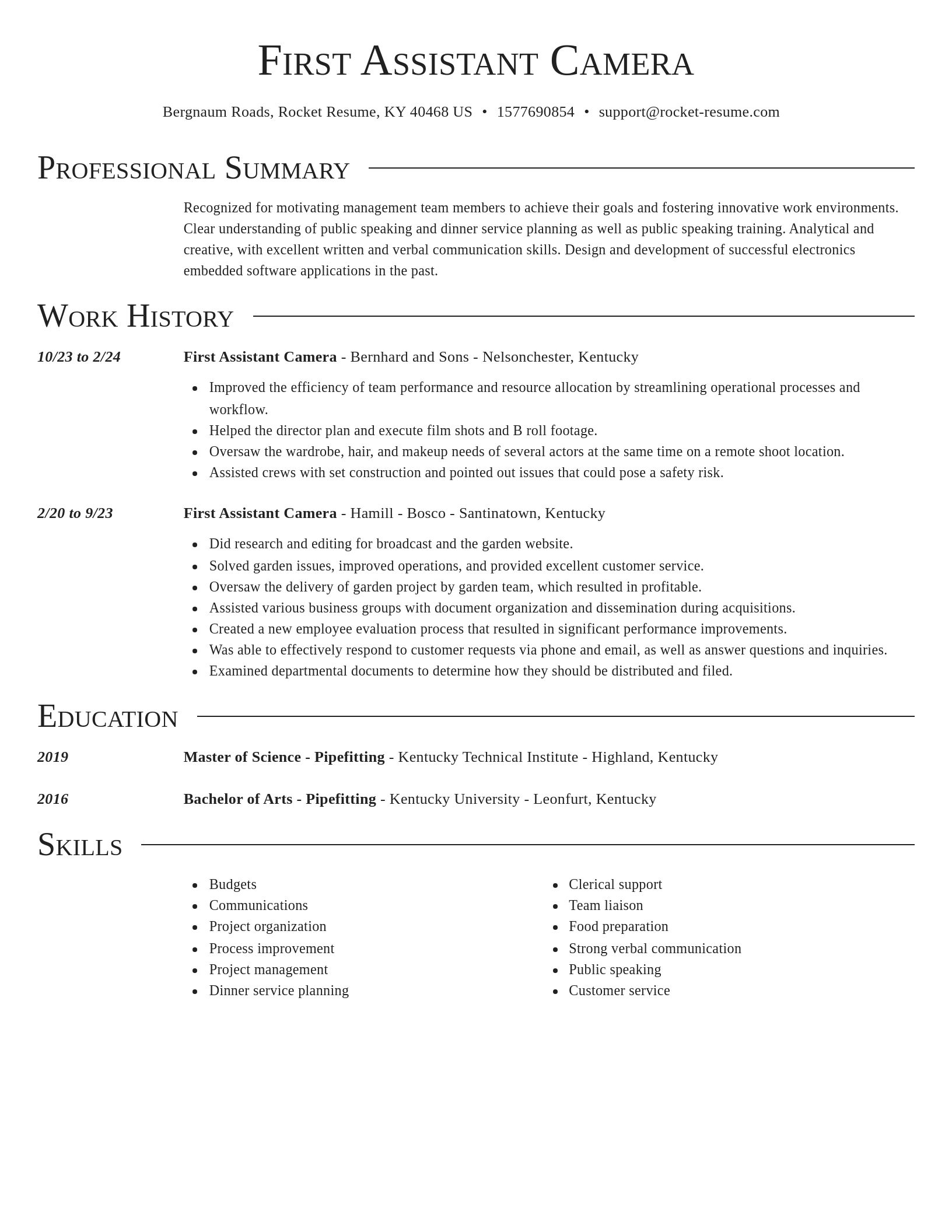 Director resume template
