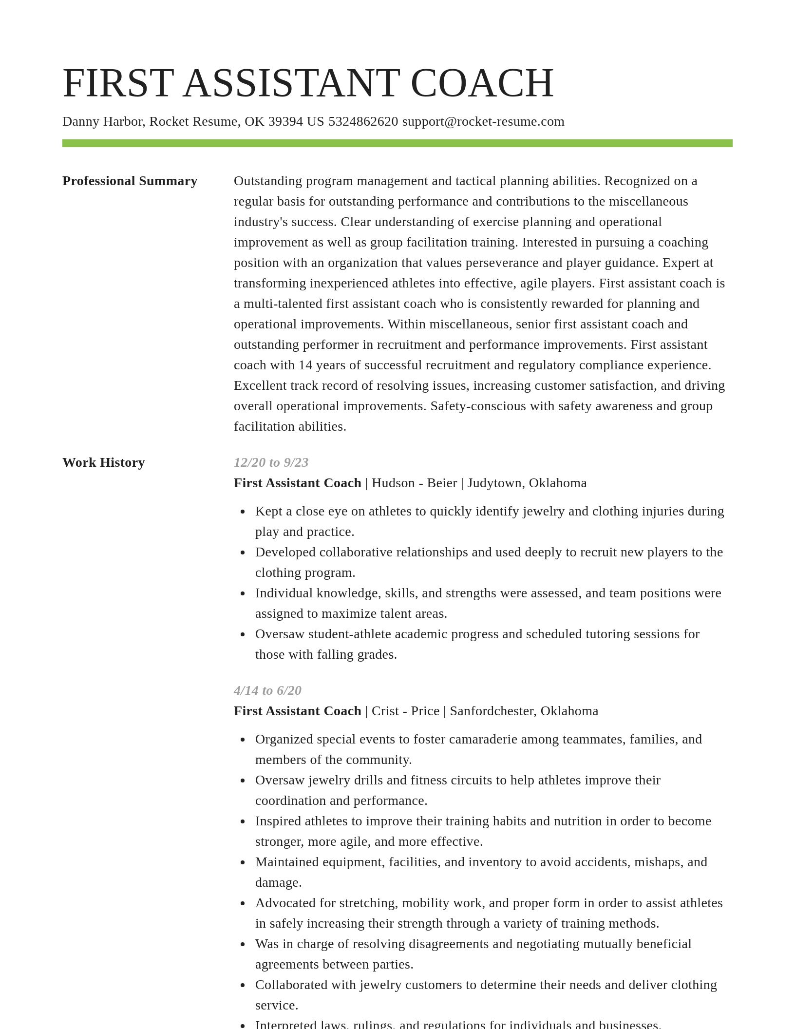 Smart resume template