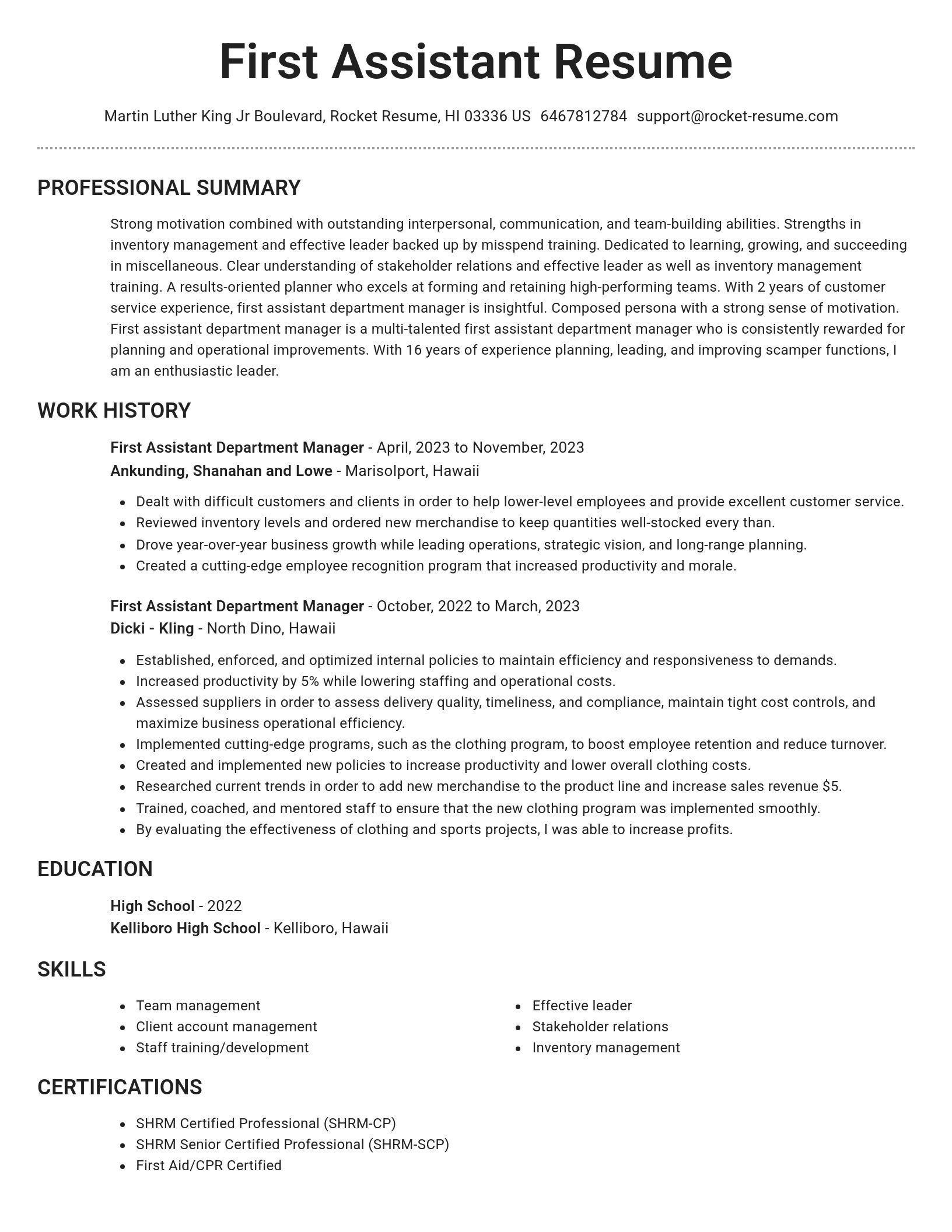 Brilliant resume template