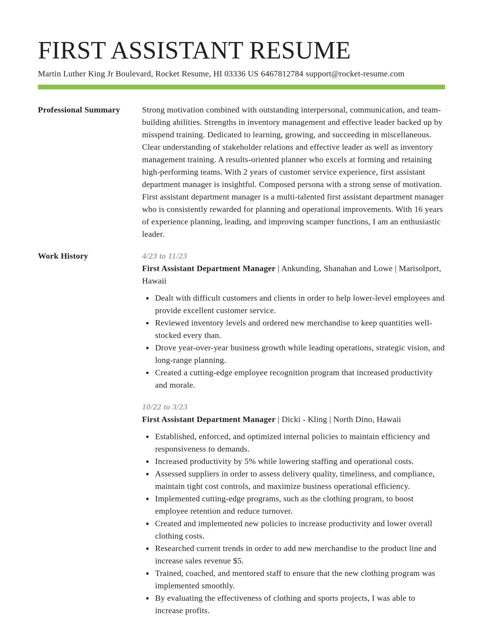 Smart resume template