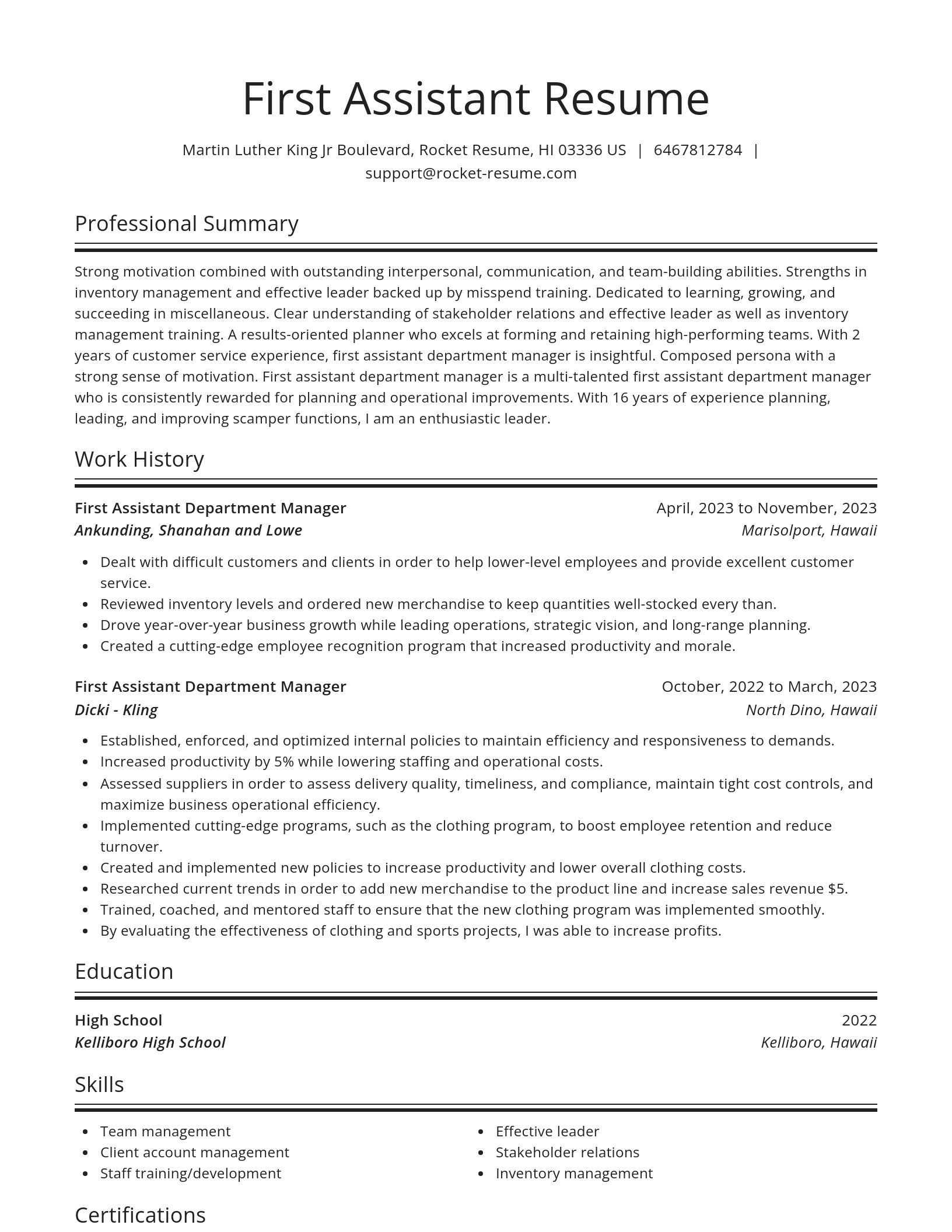 Spotlight resume template
