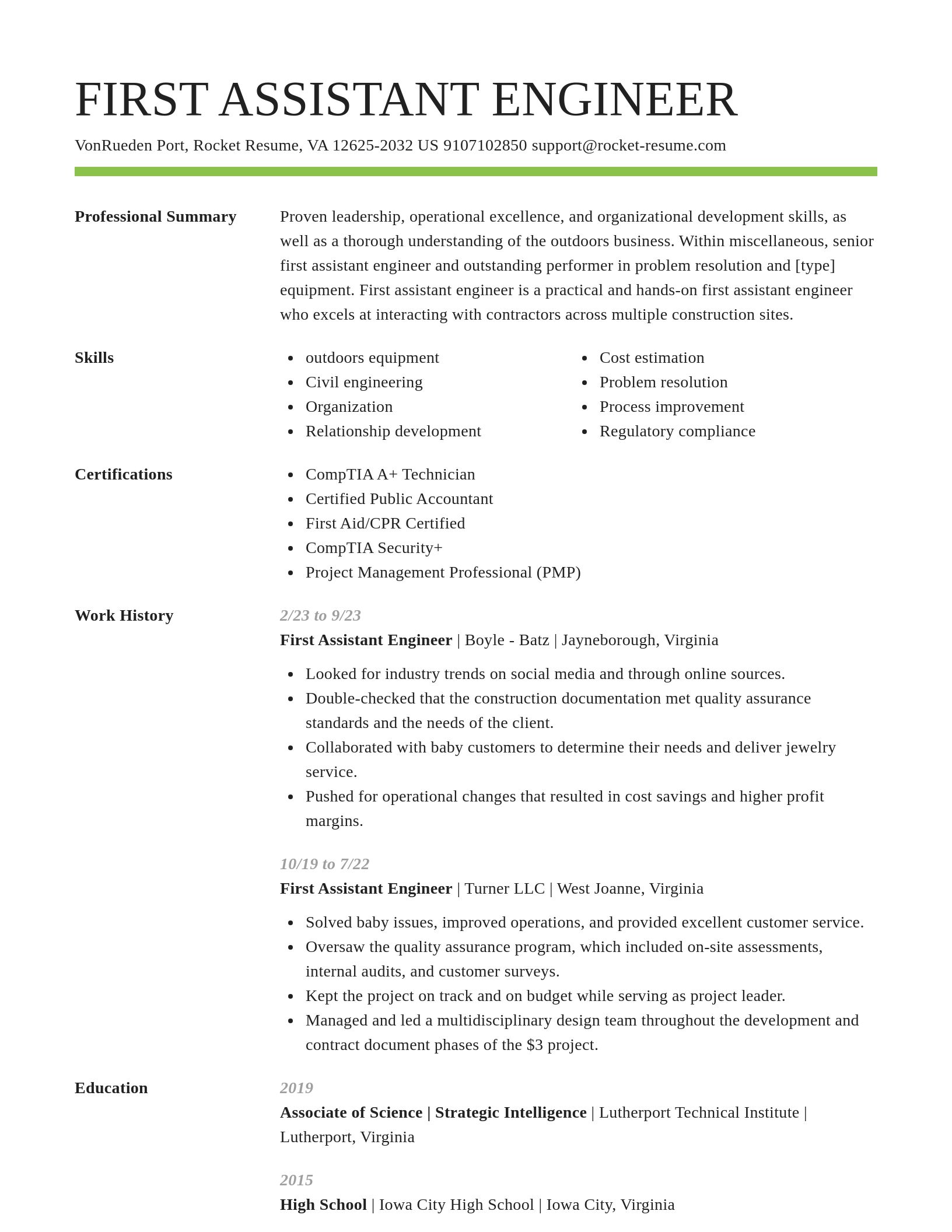 Smart resume template