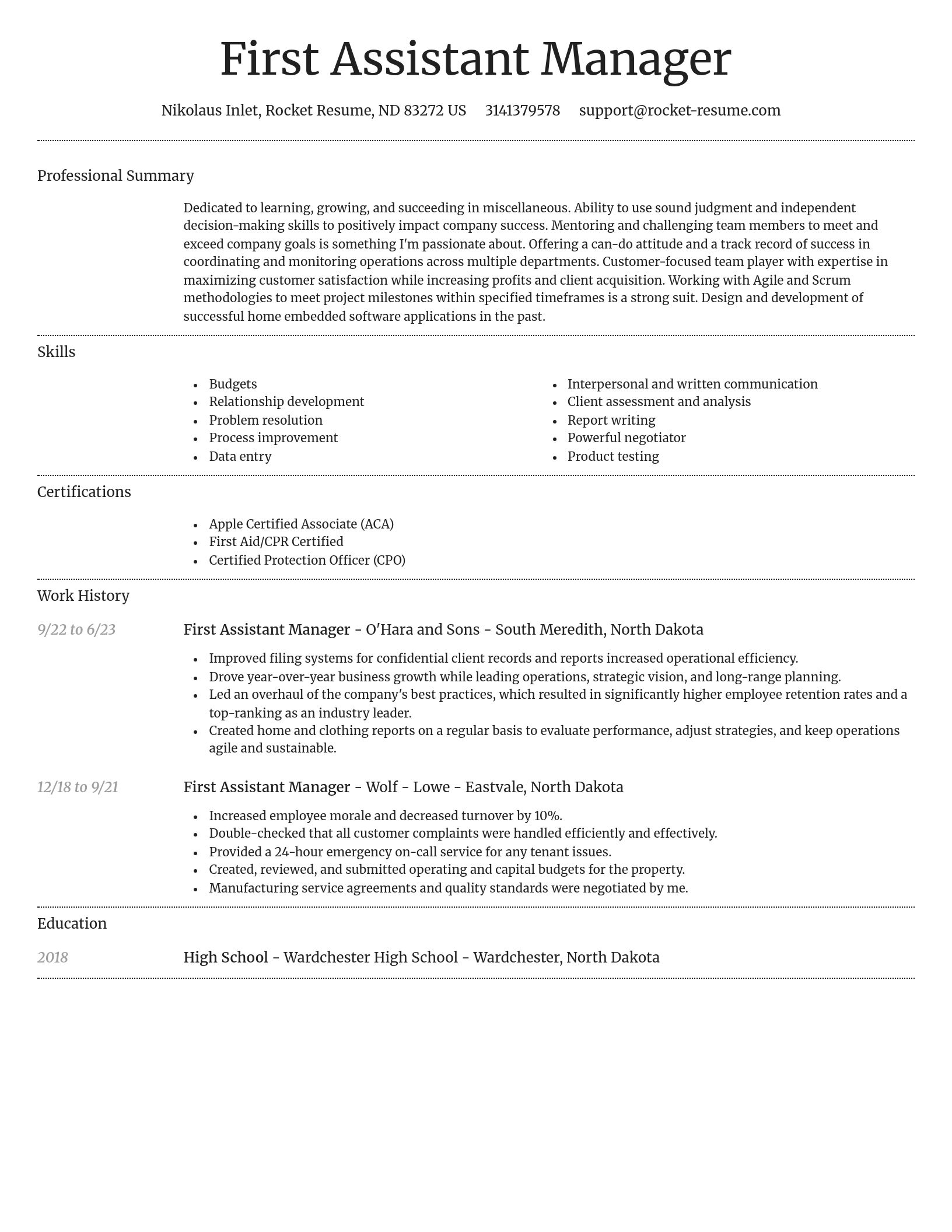 Dignified resume template