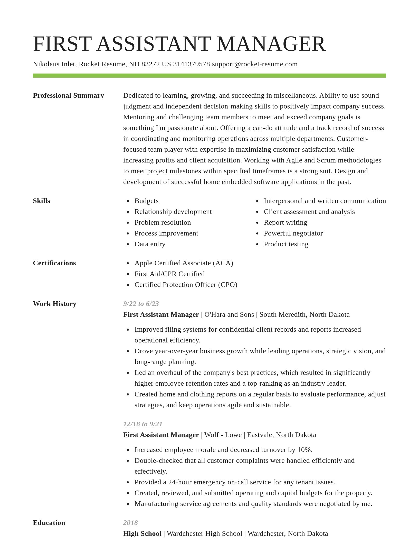 Smart resume template