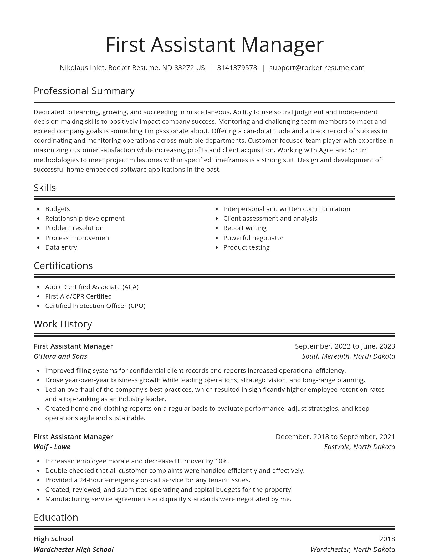 Spotlight resume template