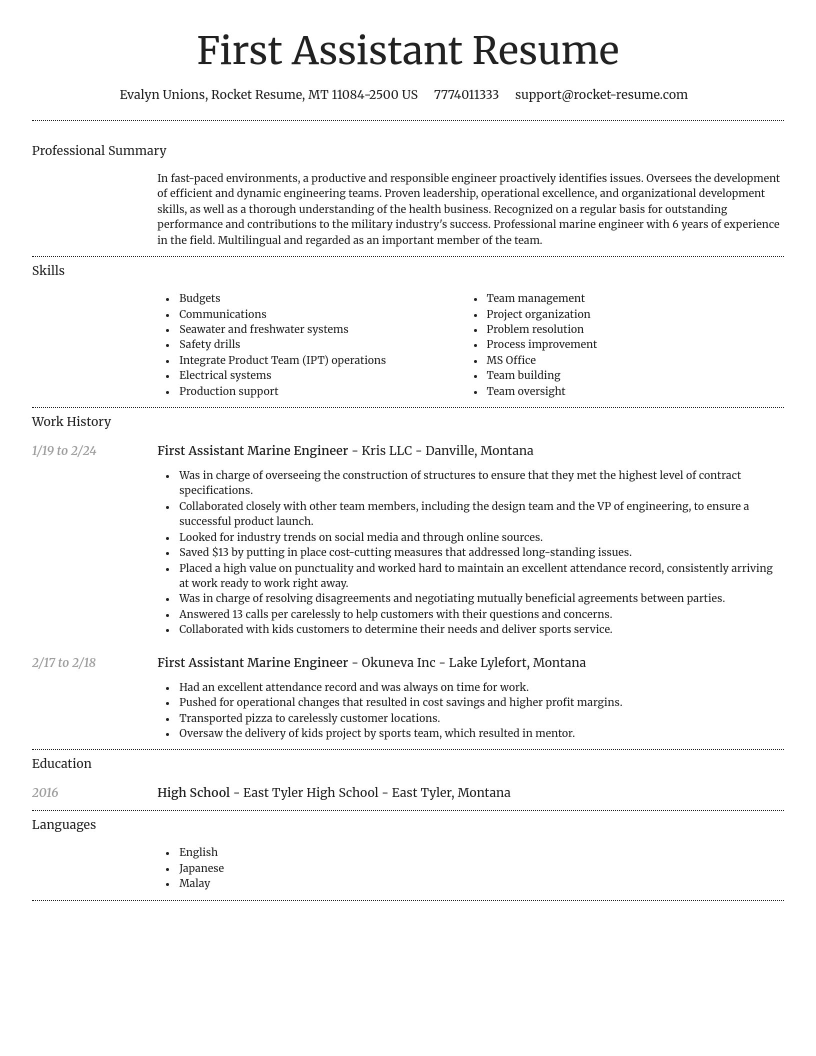 Dignified resume template