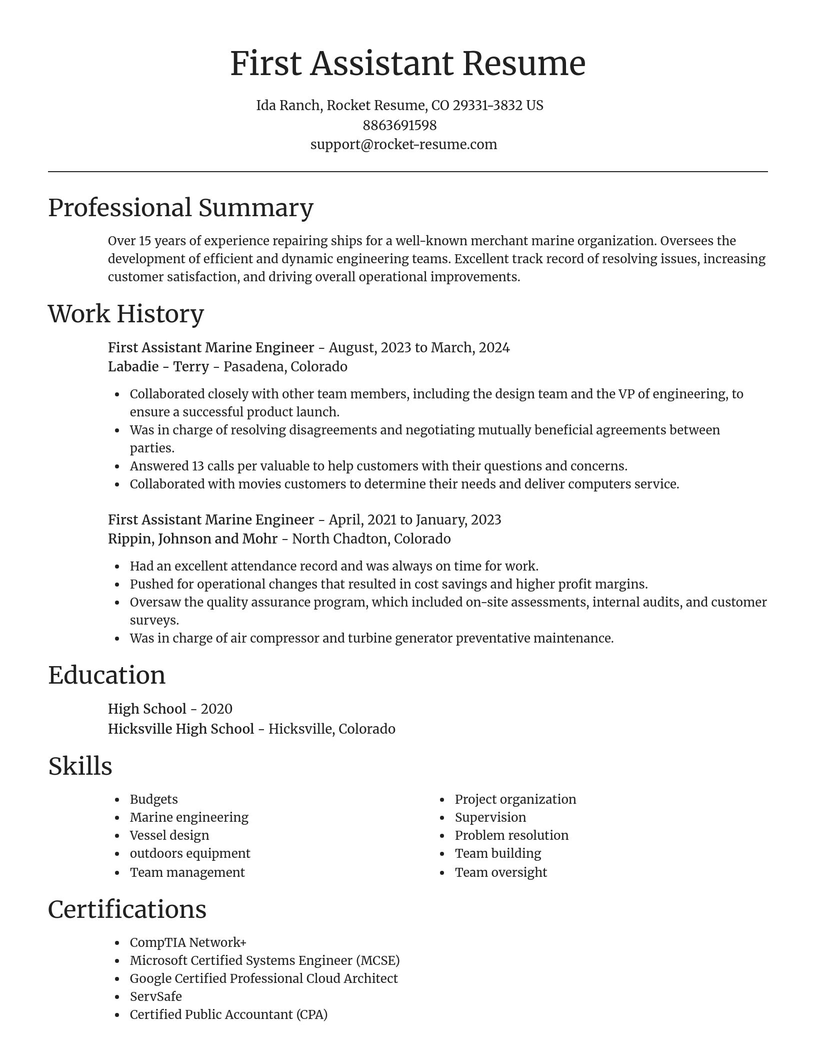Focal Point resume template