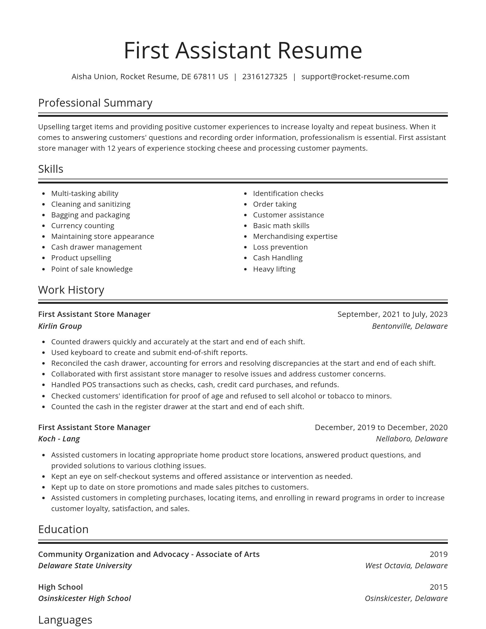 Spotlight resume template