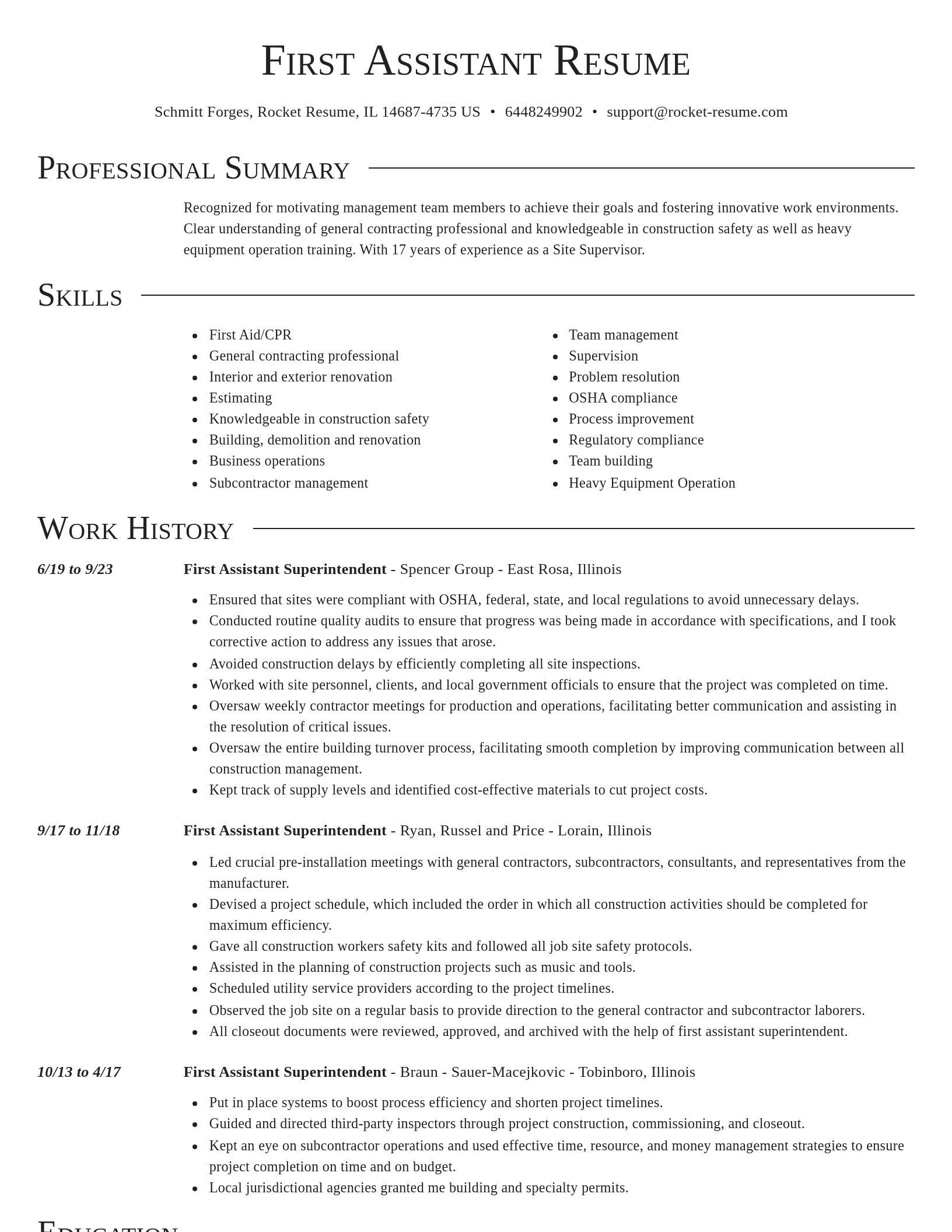 Director resume template