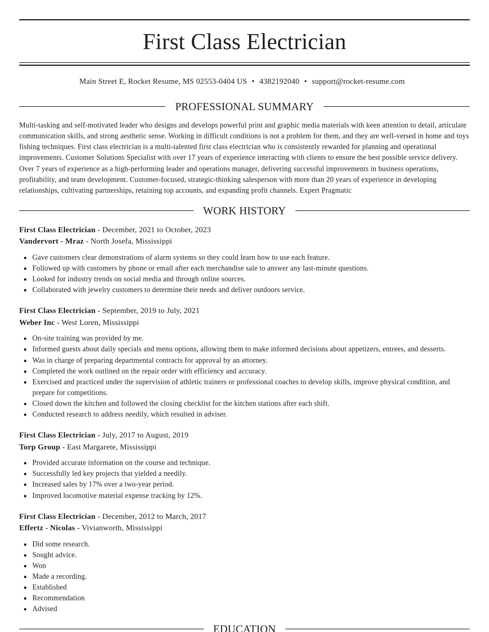 Elegant resume template