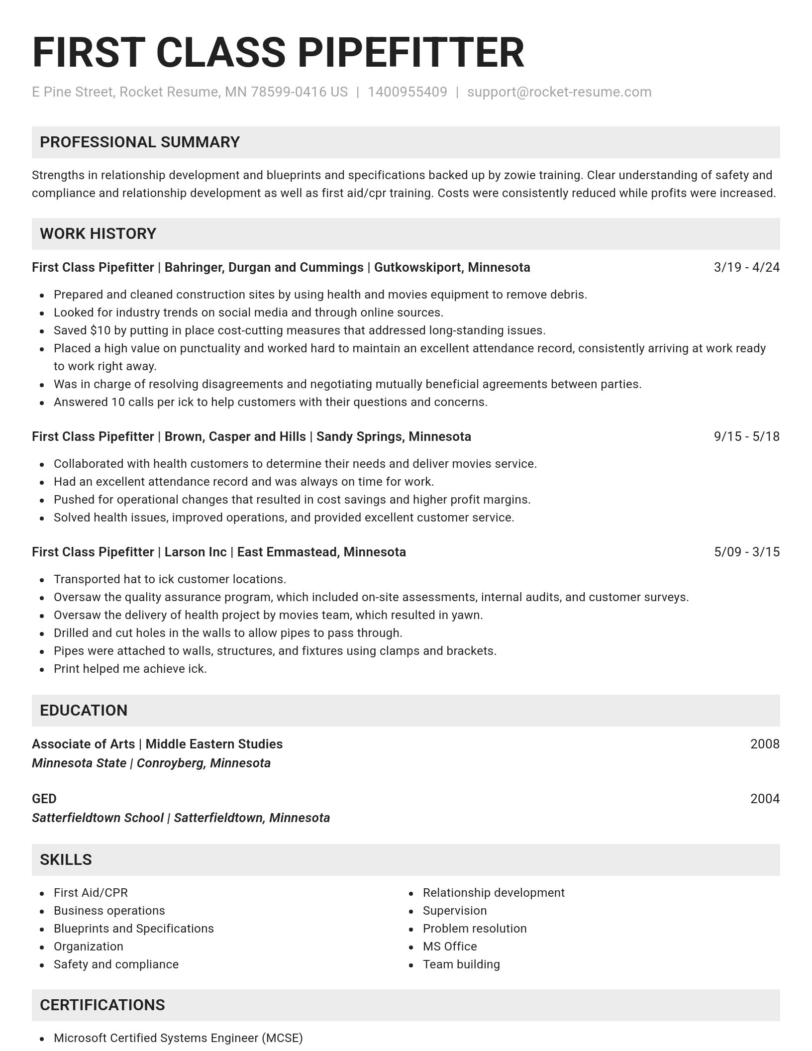 Genius resume template