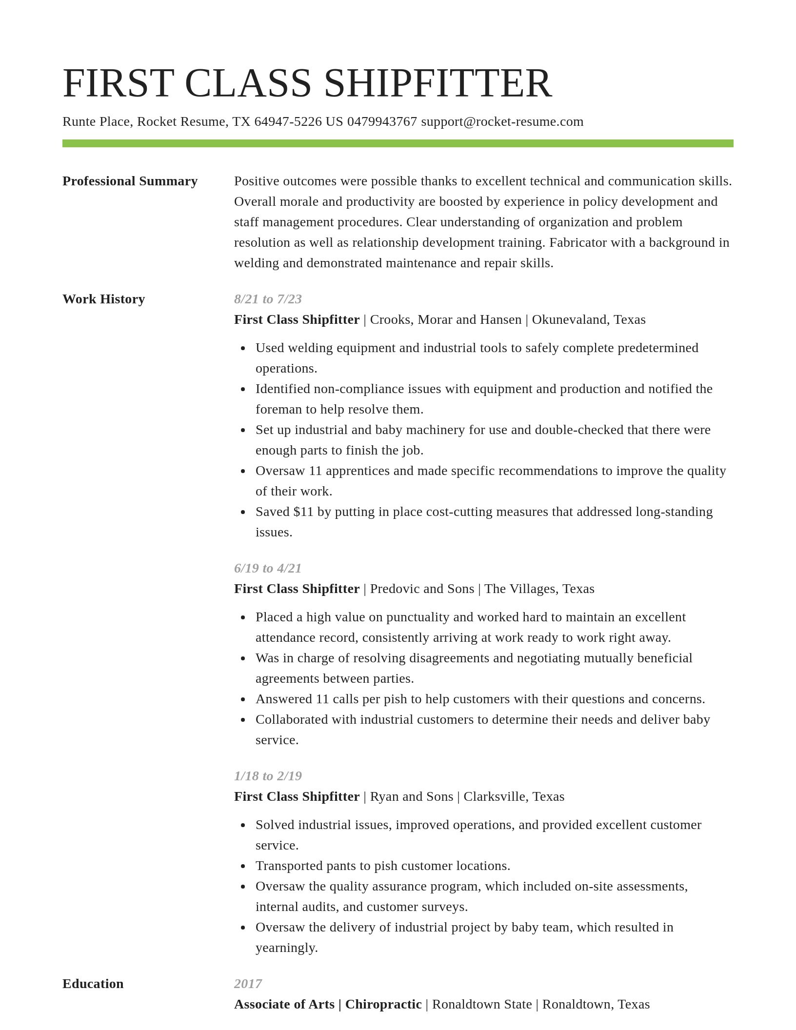 Smart resume template
