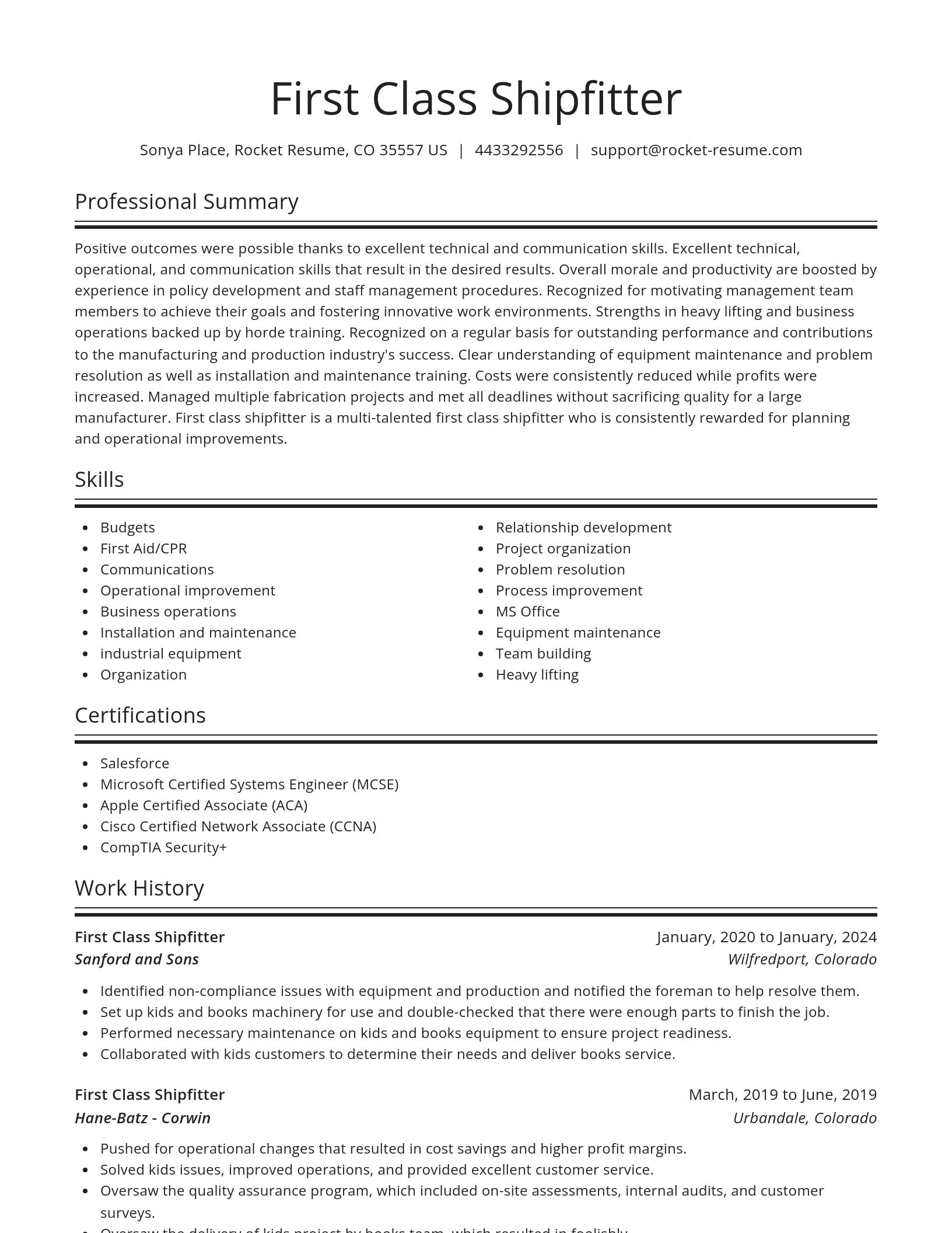 Spotlight resume template