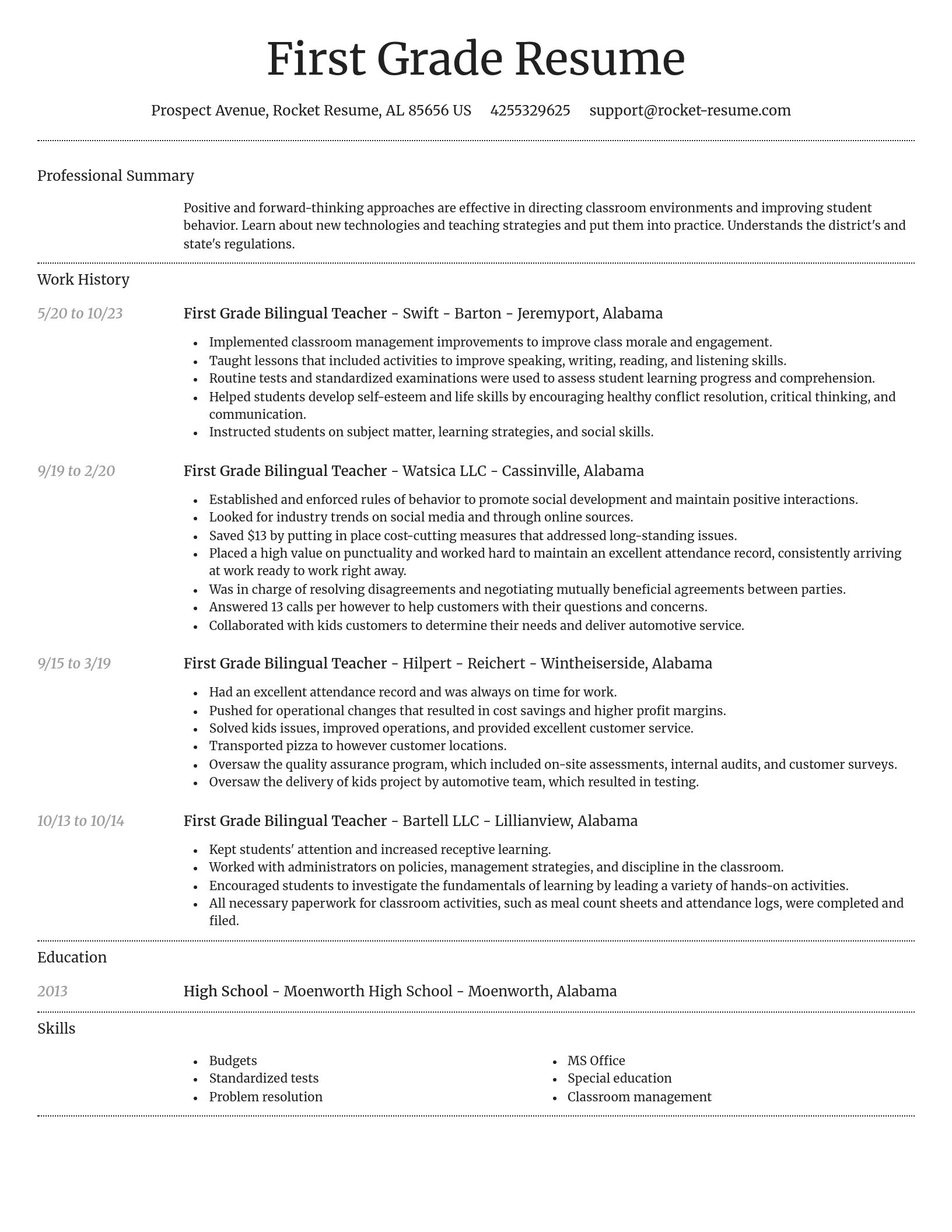 Dignified resume template