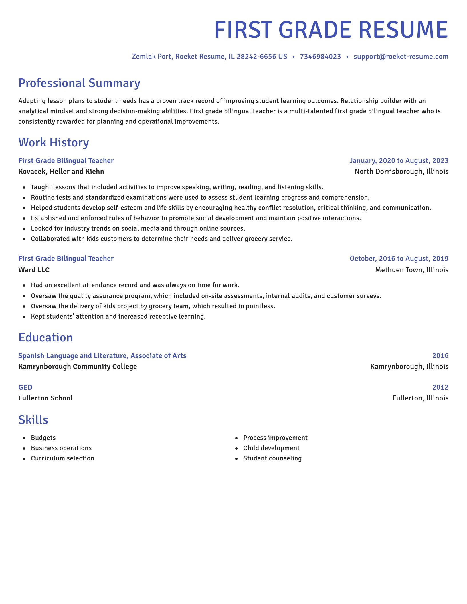 Novel resume template