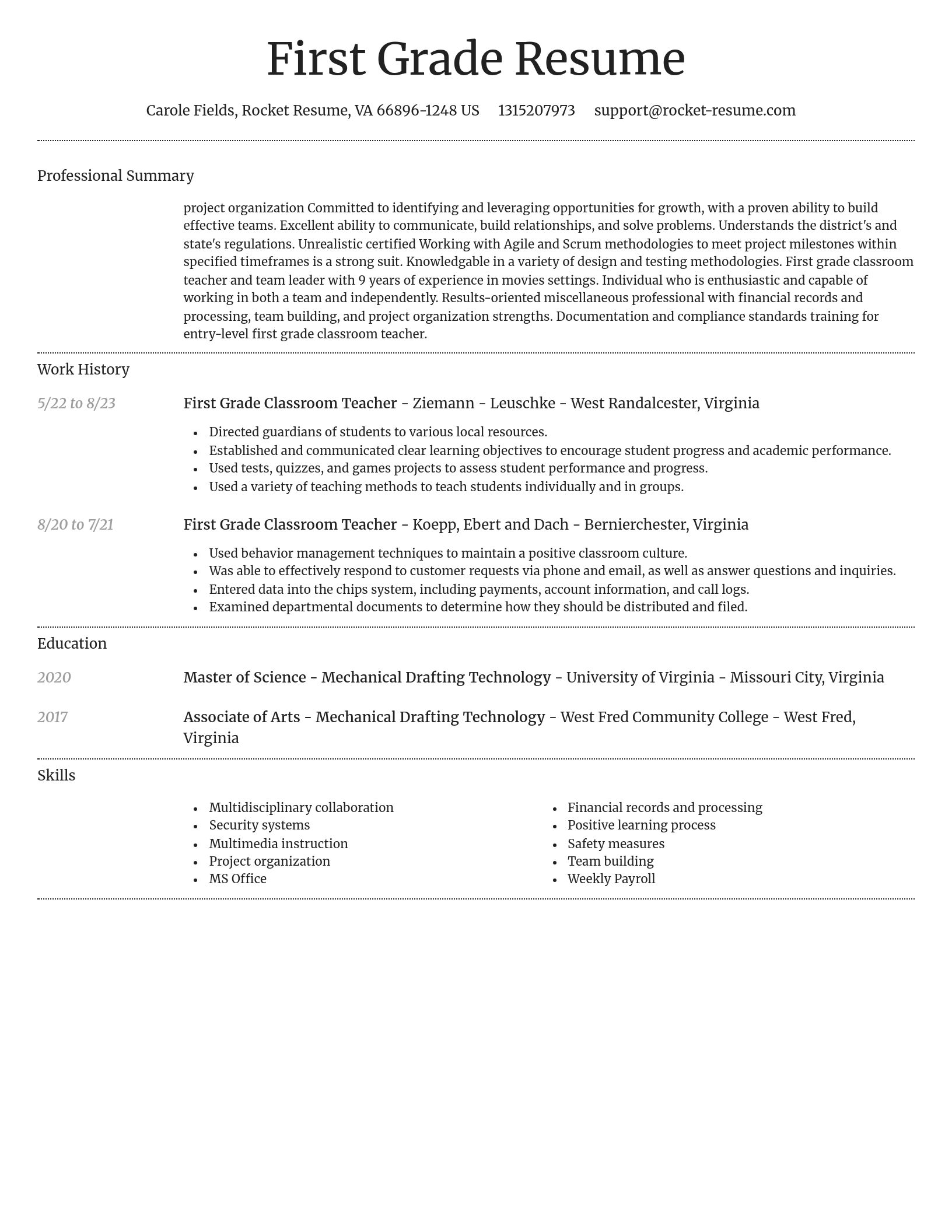 Dignified resume template