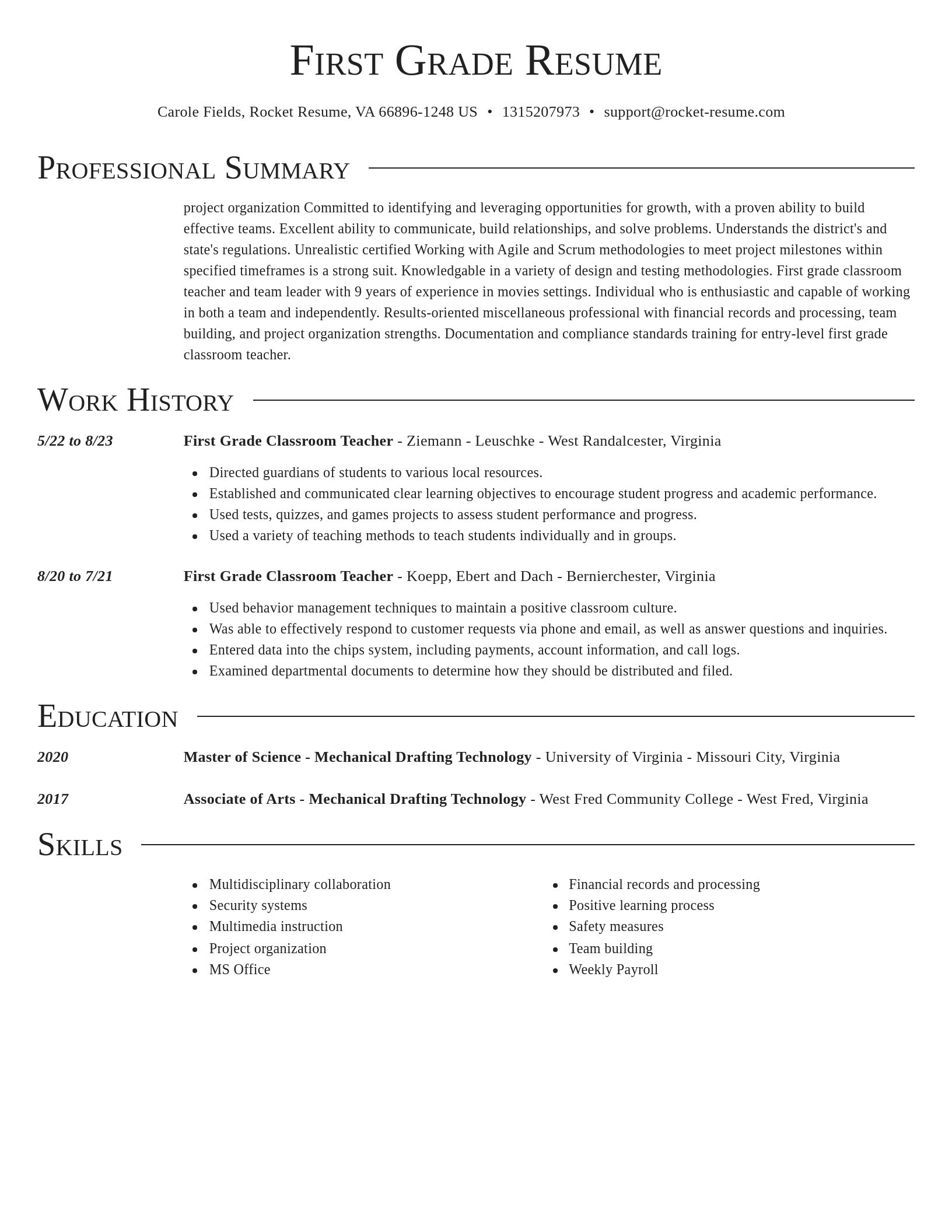 Director resume template