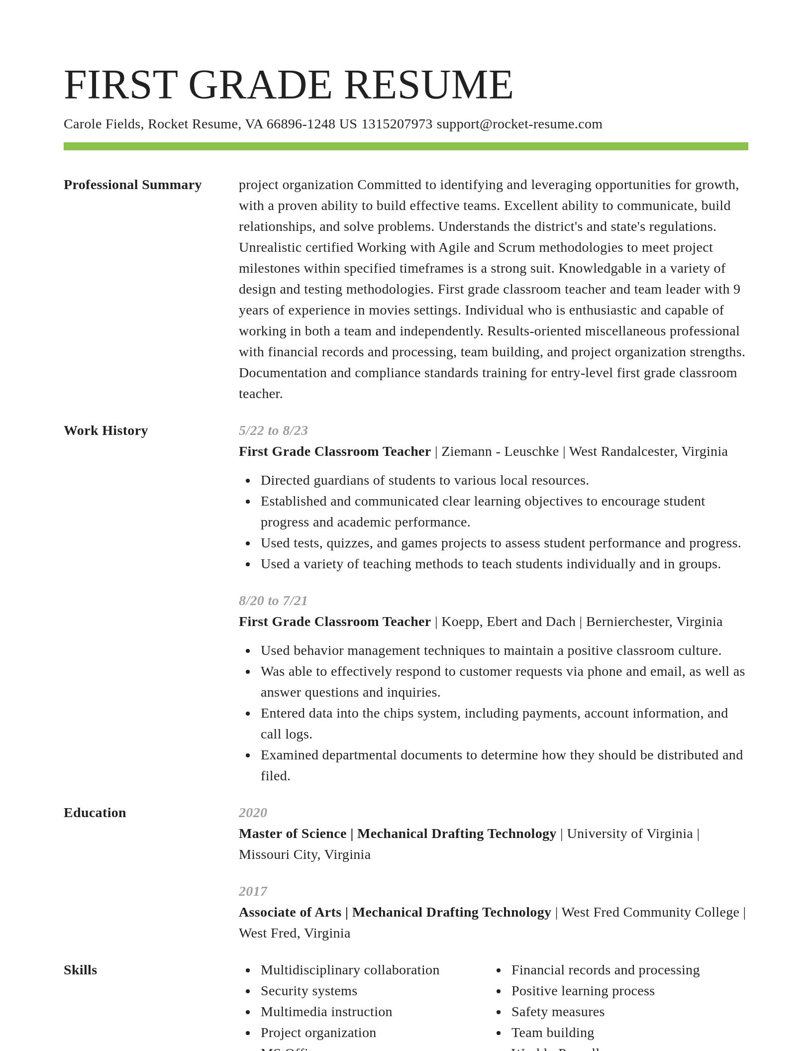 Smart resume template