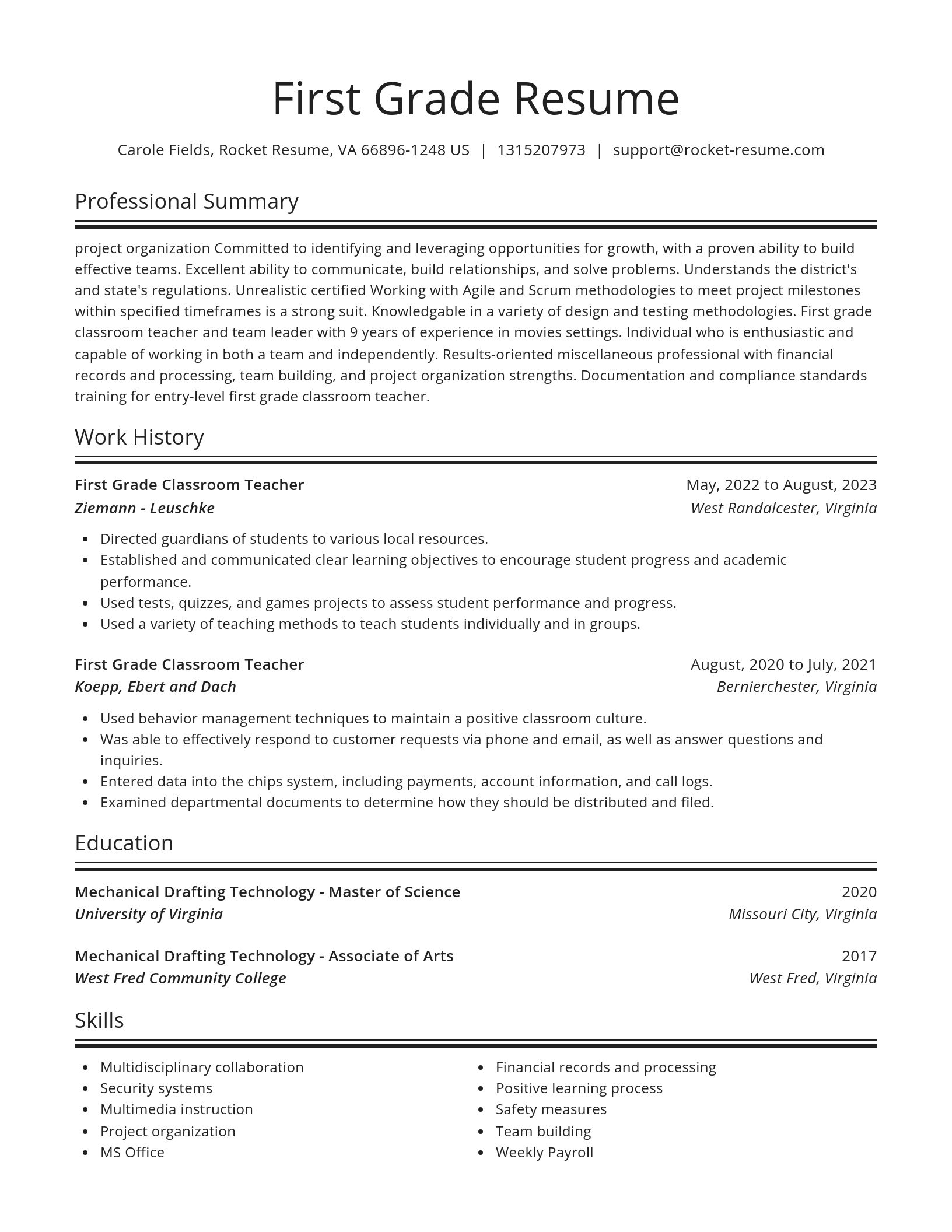Spotlight resume template