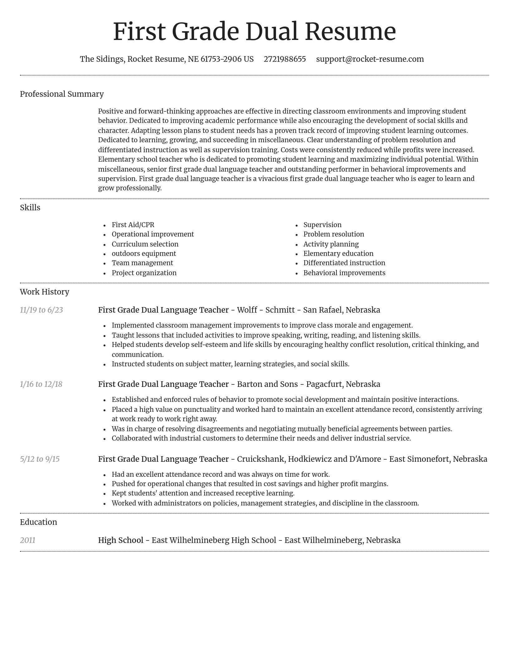 Dignified resume template