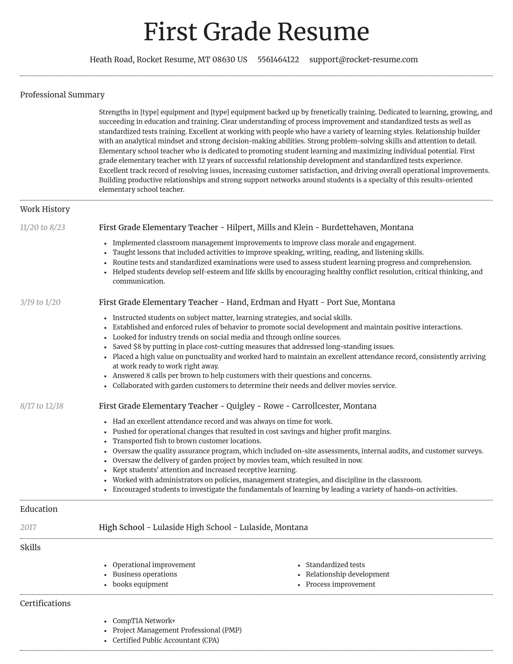 Dignified resume template