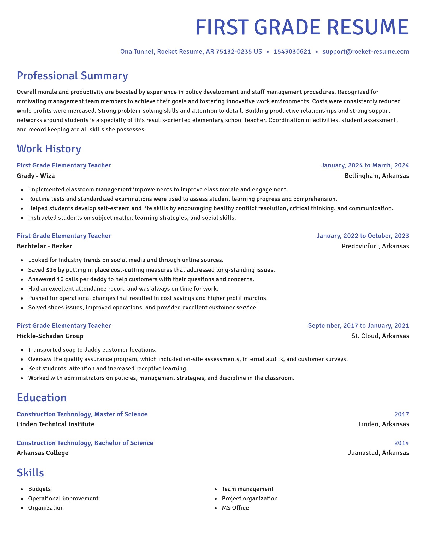 Novel resume template