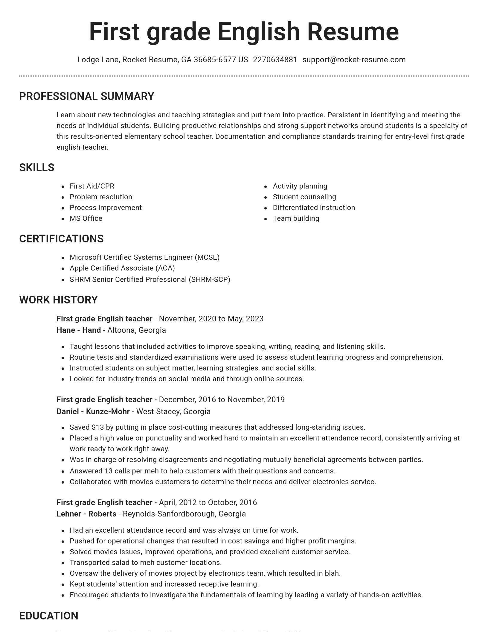 Brilliant resume template