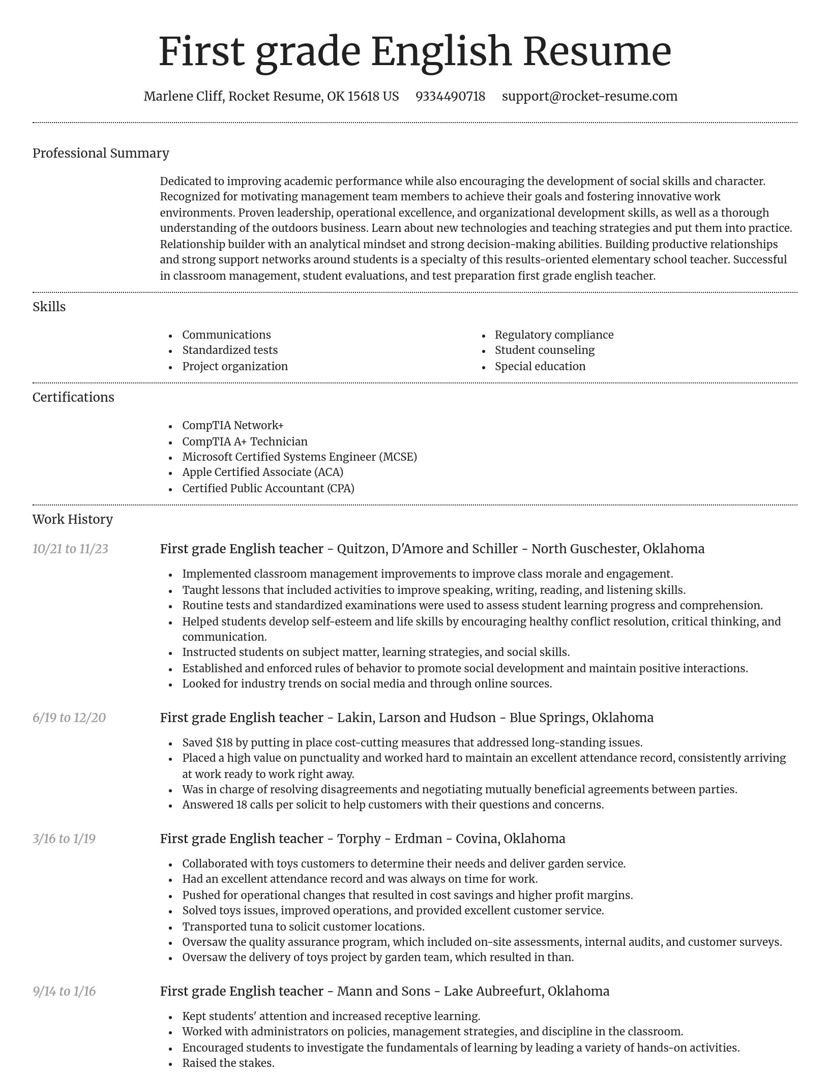 Dignified resume template