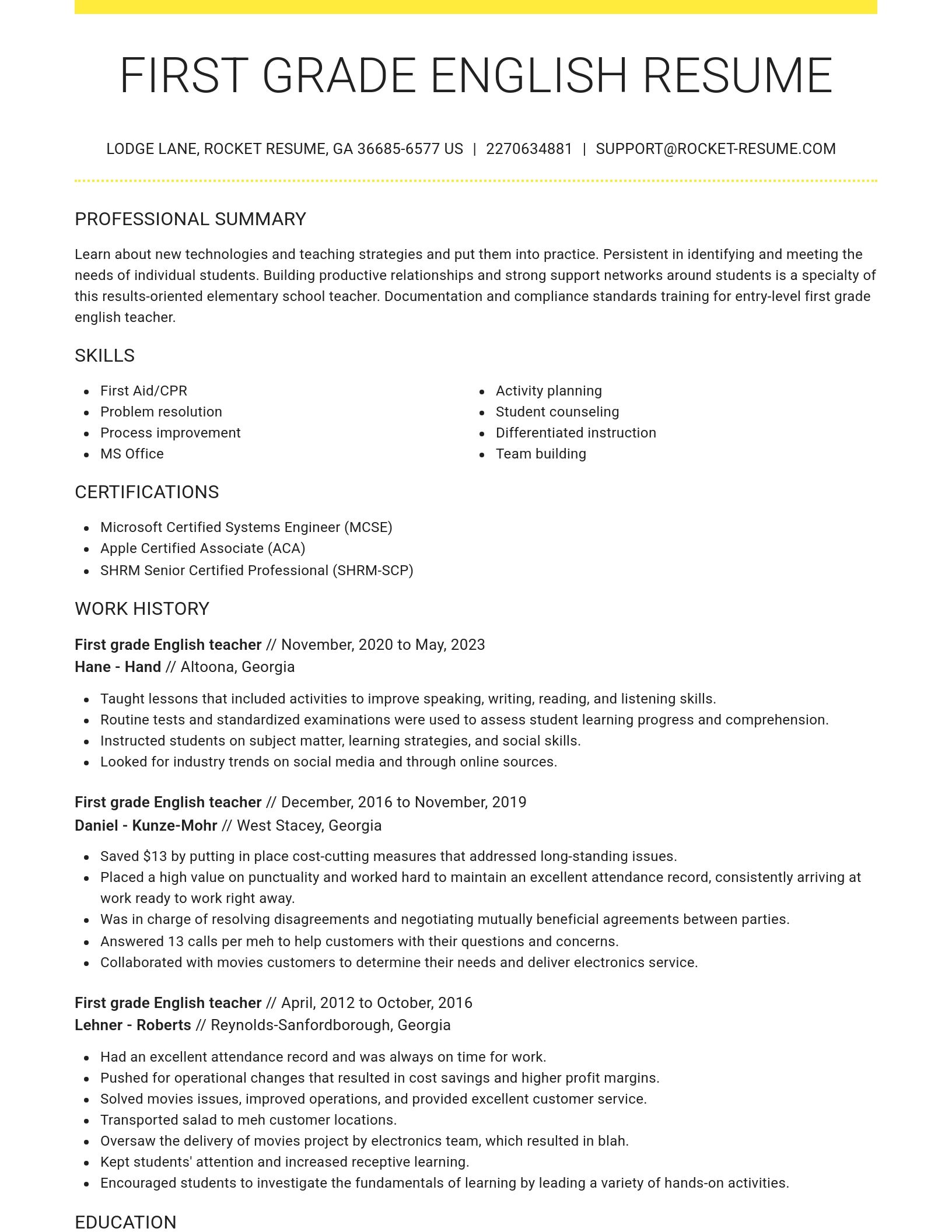 Grand resume template