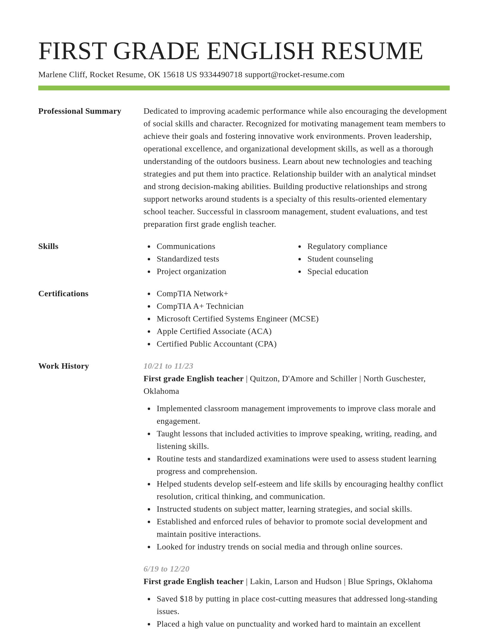 Smart resume template