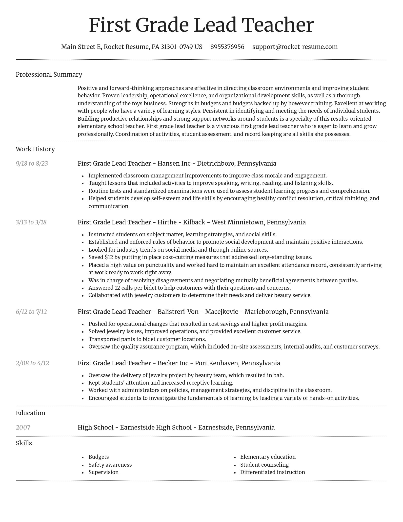 Dignified resume template