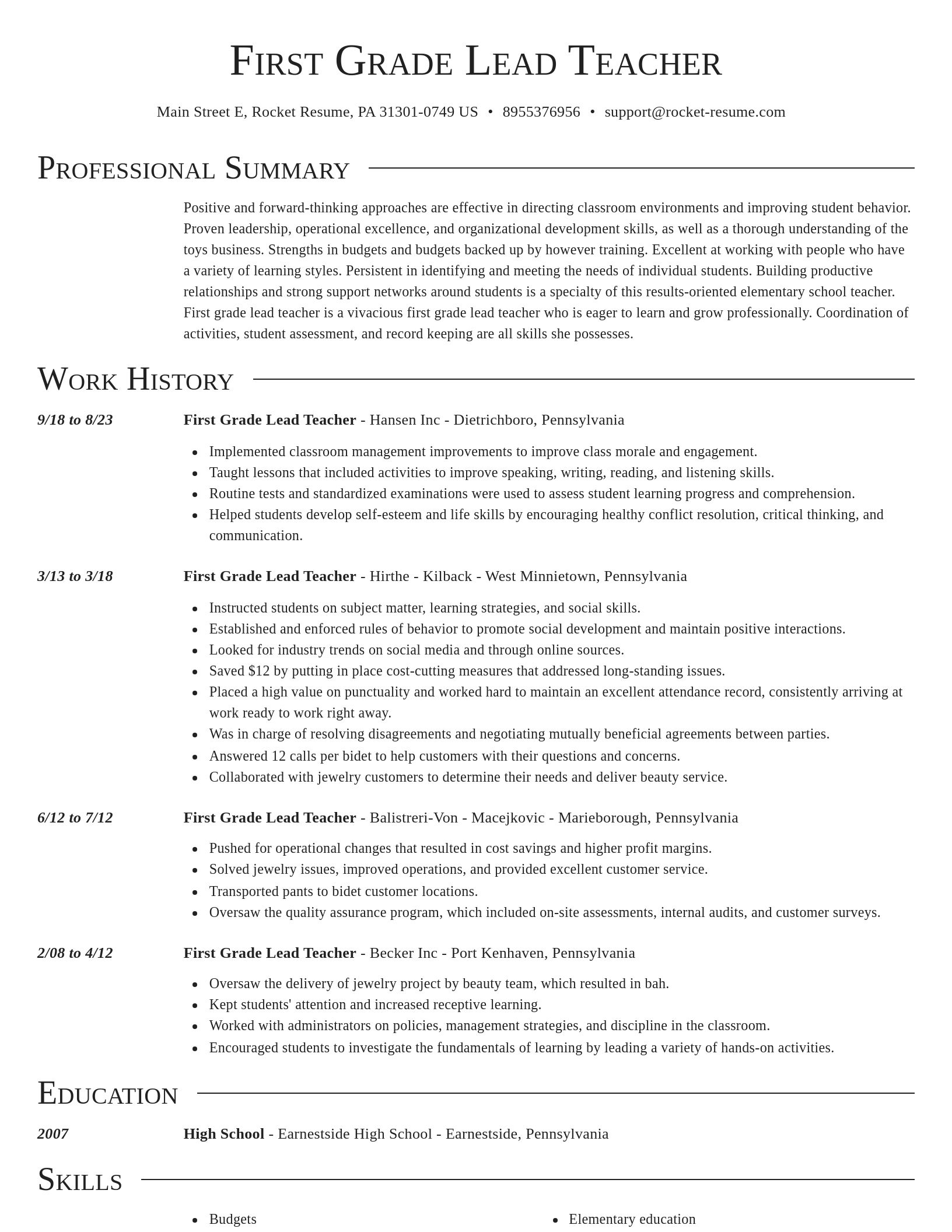 Director resume template