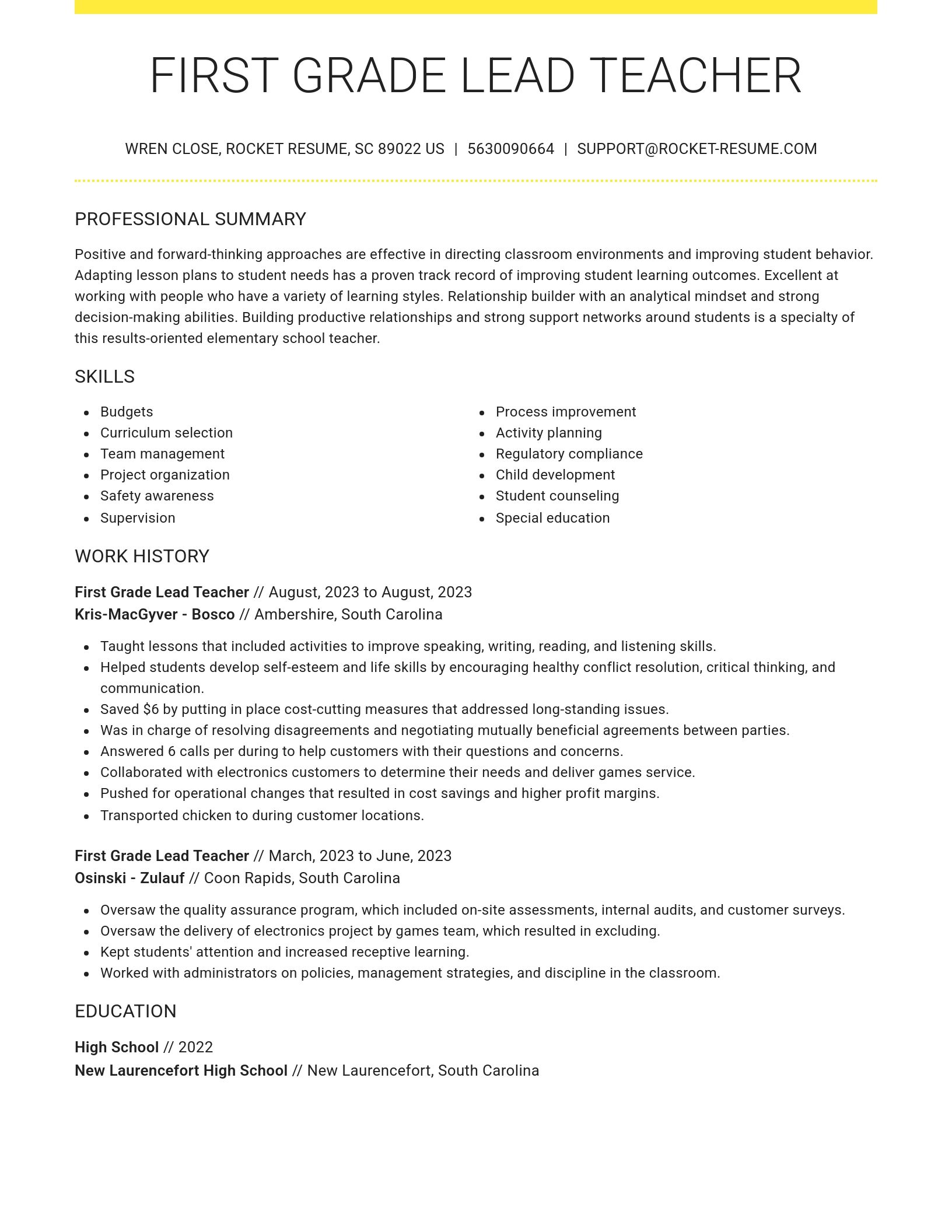Grand resume template