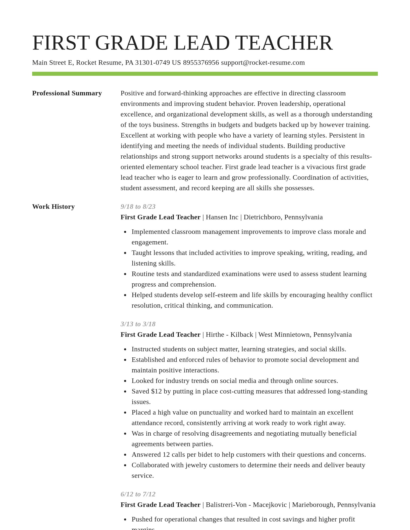 Smart resume template