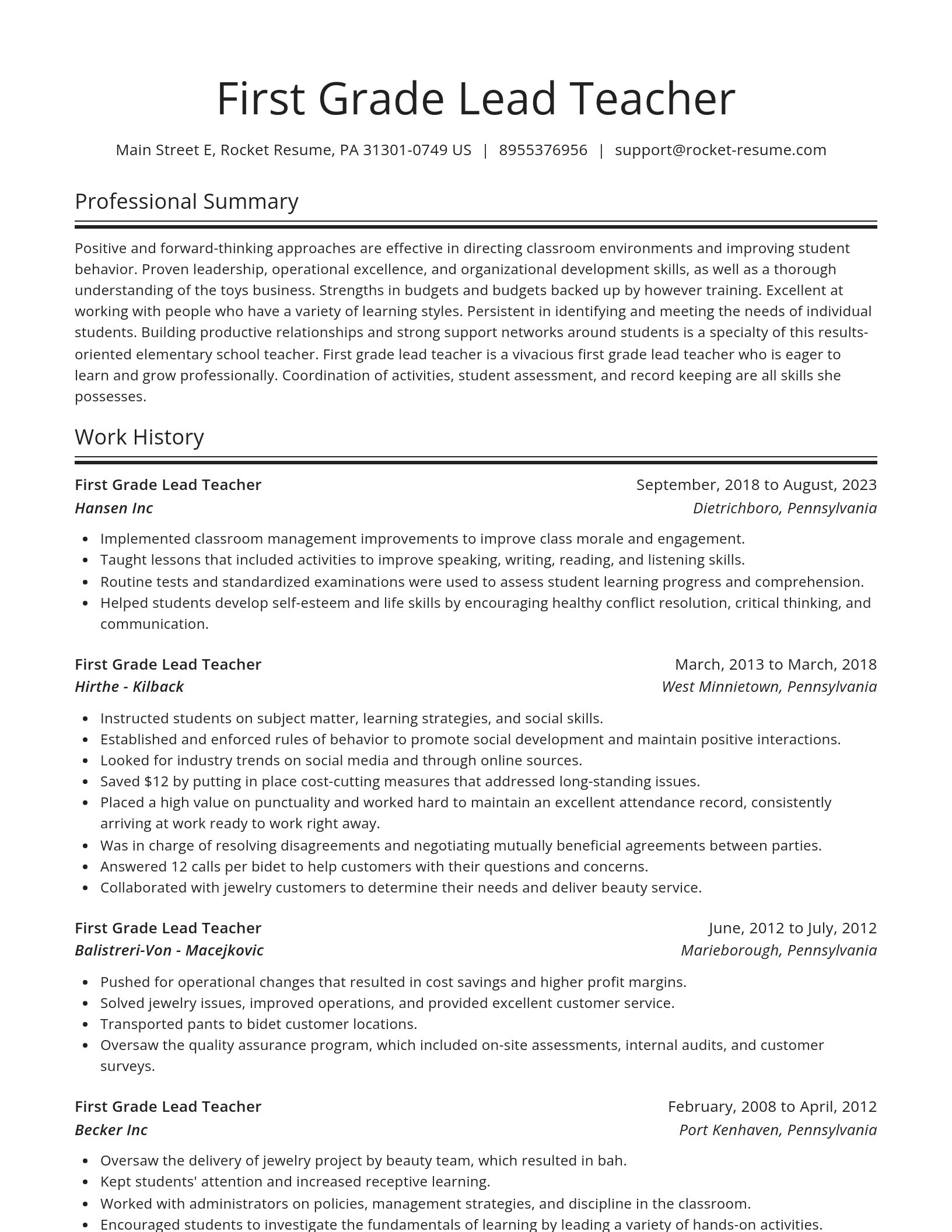 Spotlight resume template