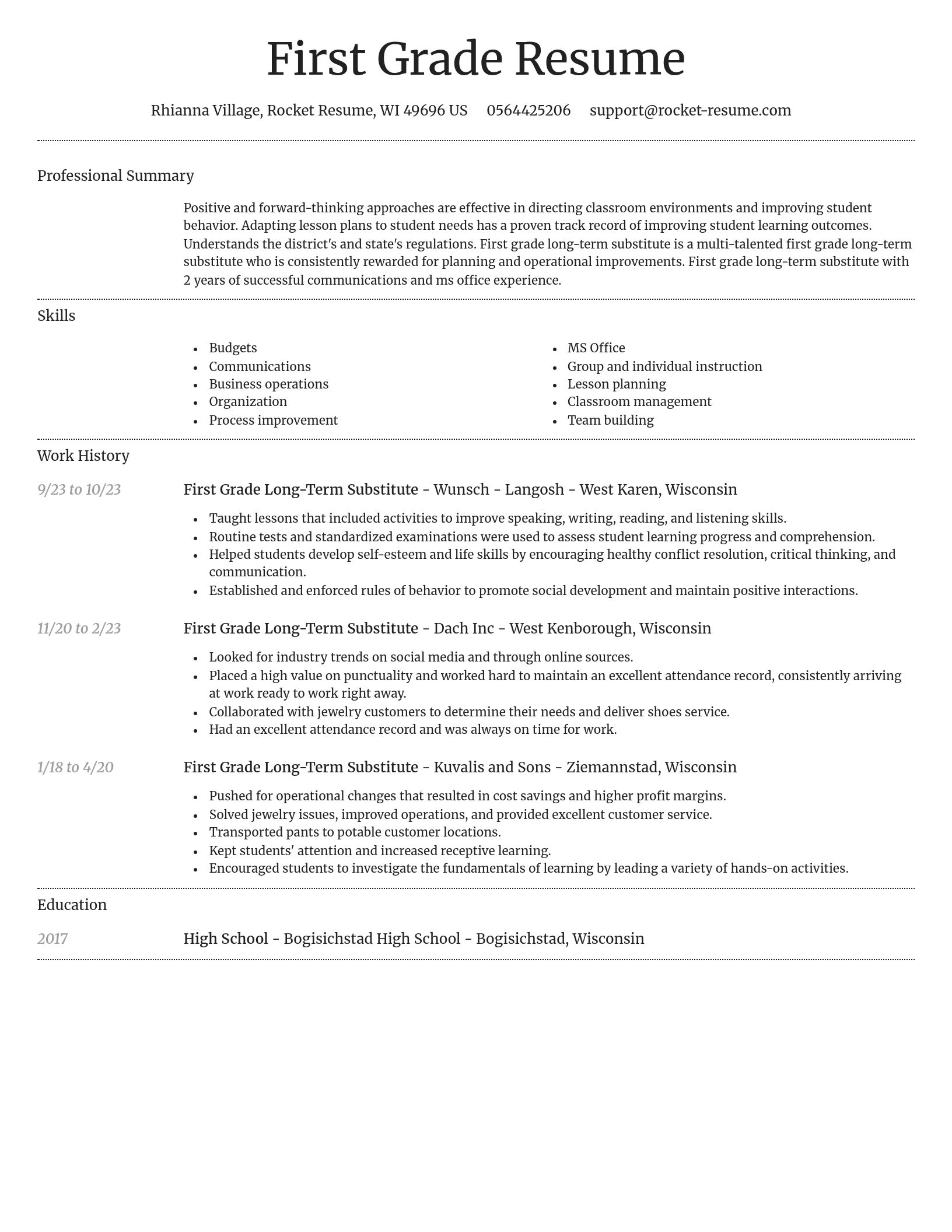 Dignified resume template