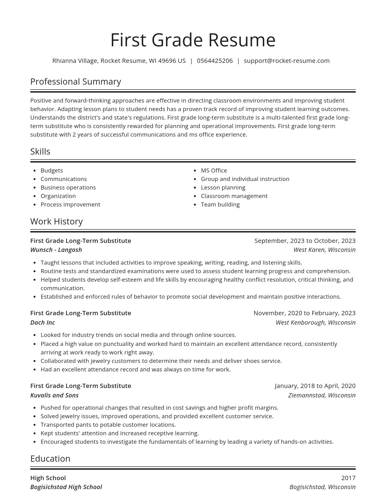 Spotlight resume template