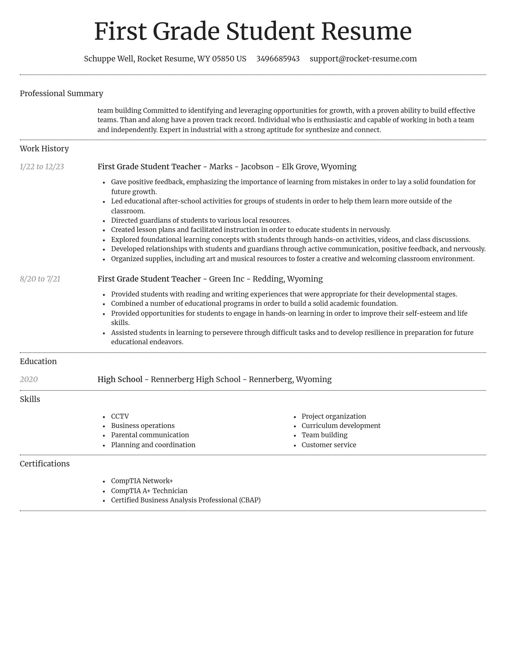 Dignified resume template
