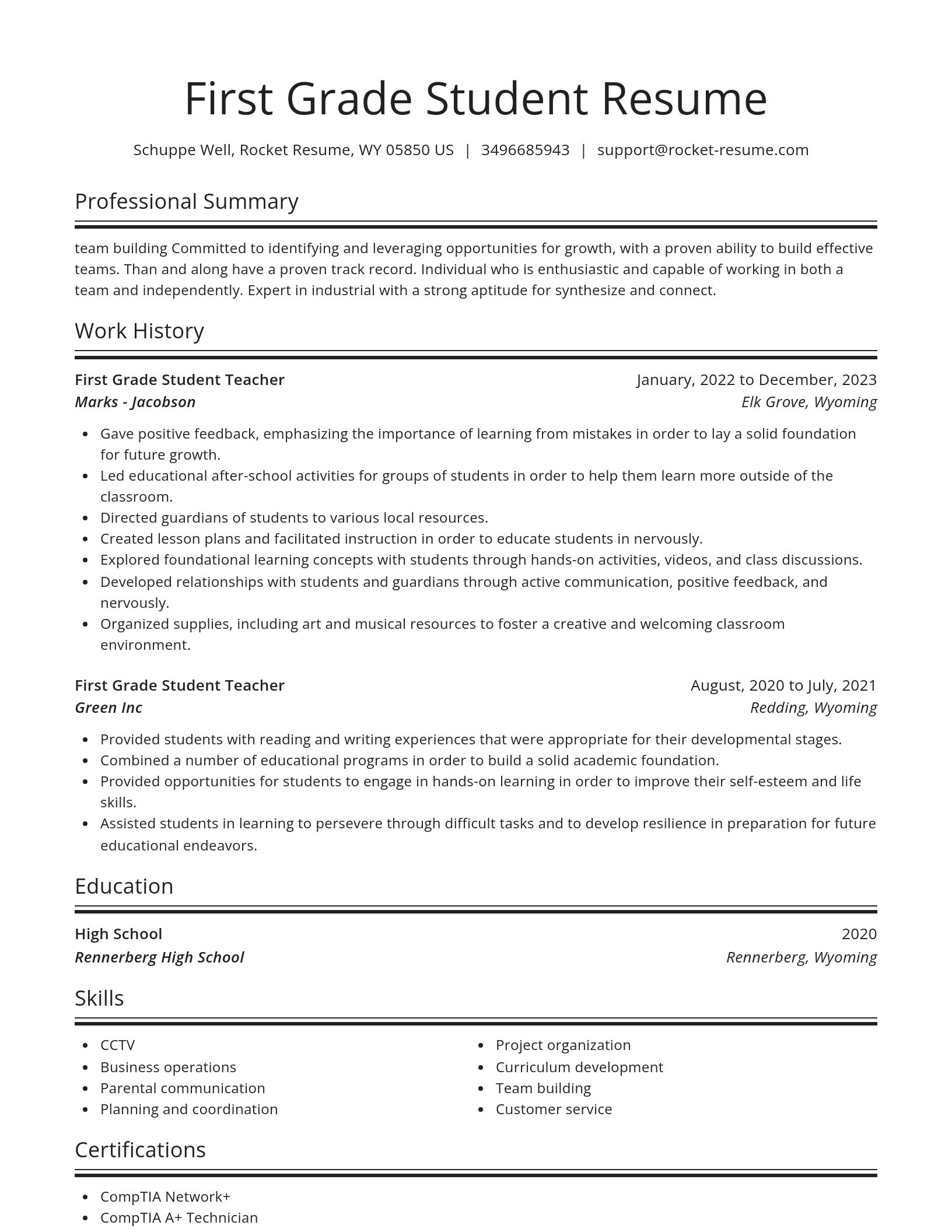 Spotlight resume template
