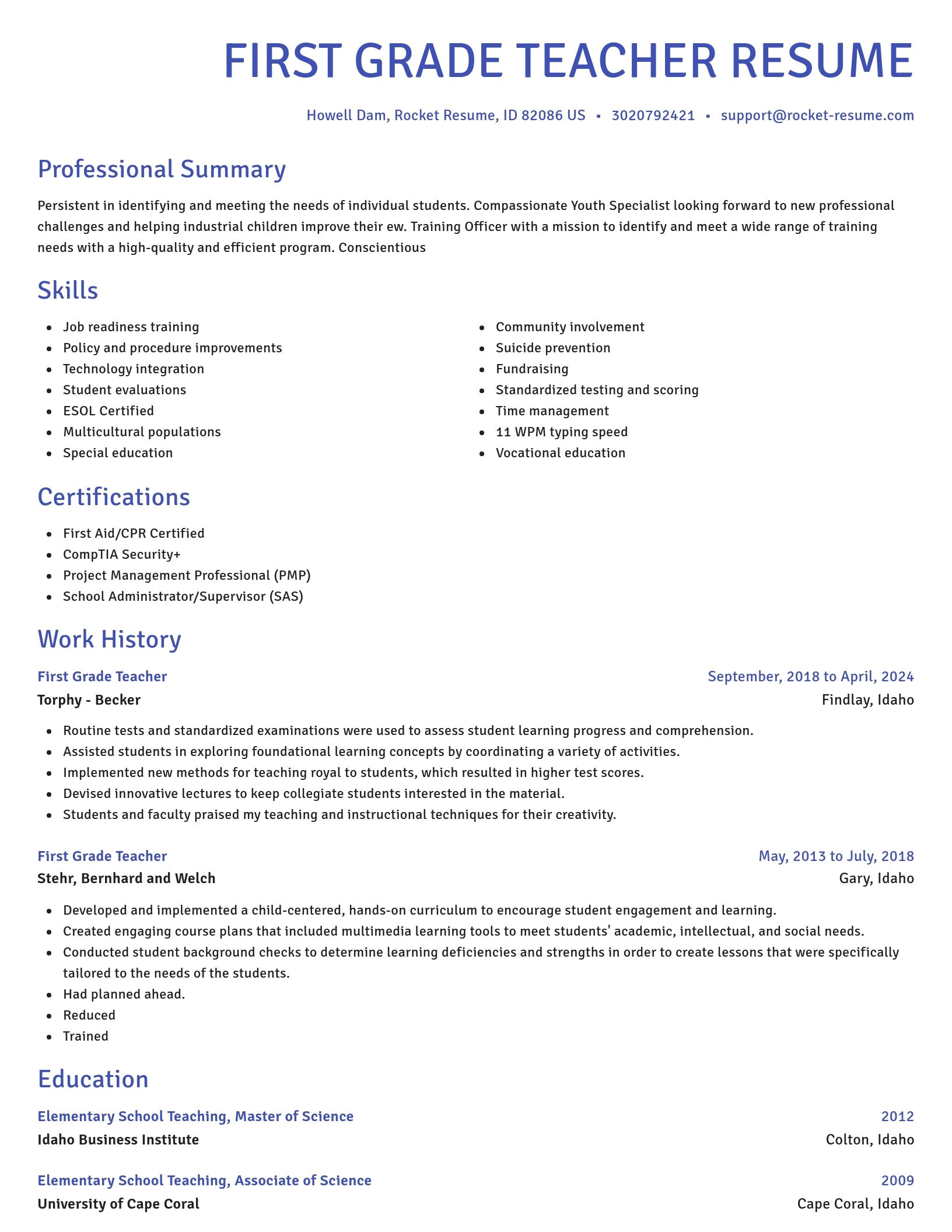 Novel resume template