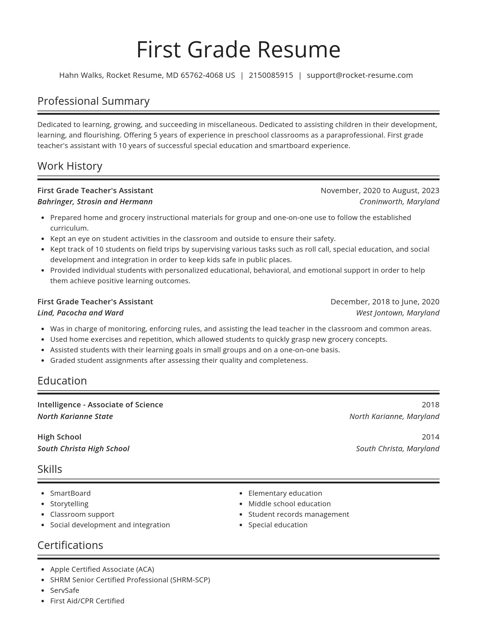 Spotlight resume template