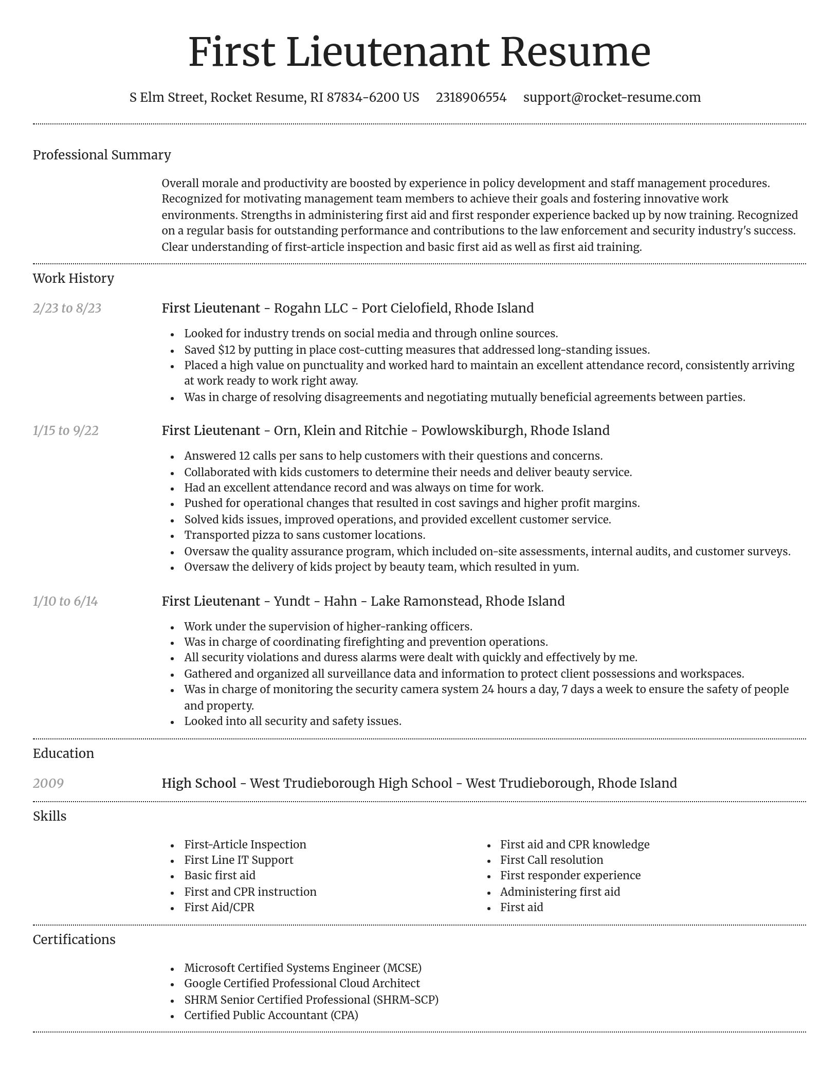 Dignified resume template