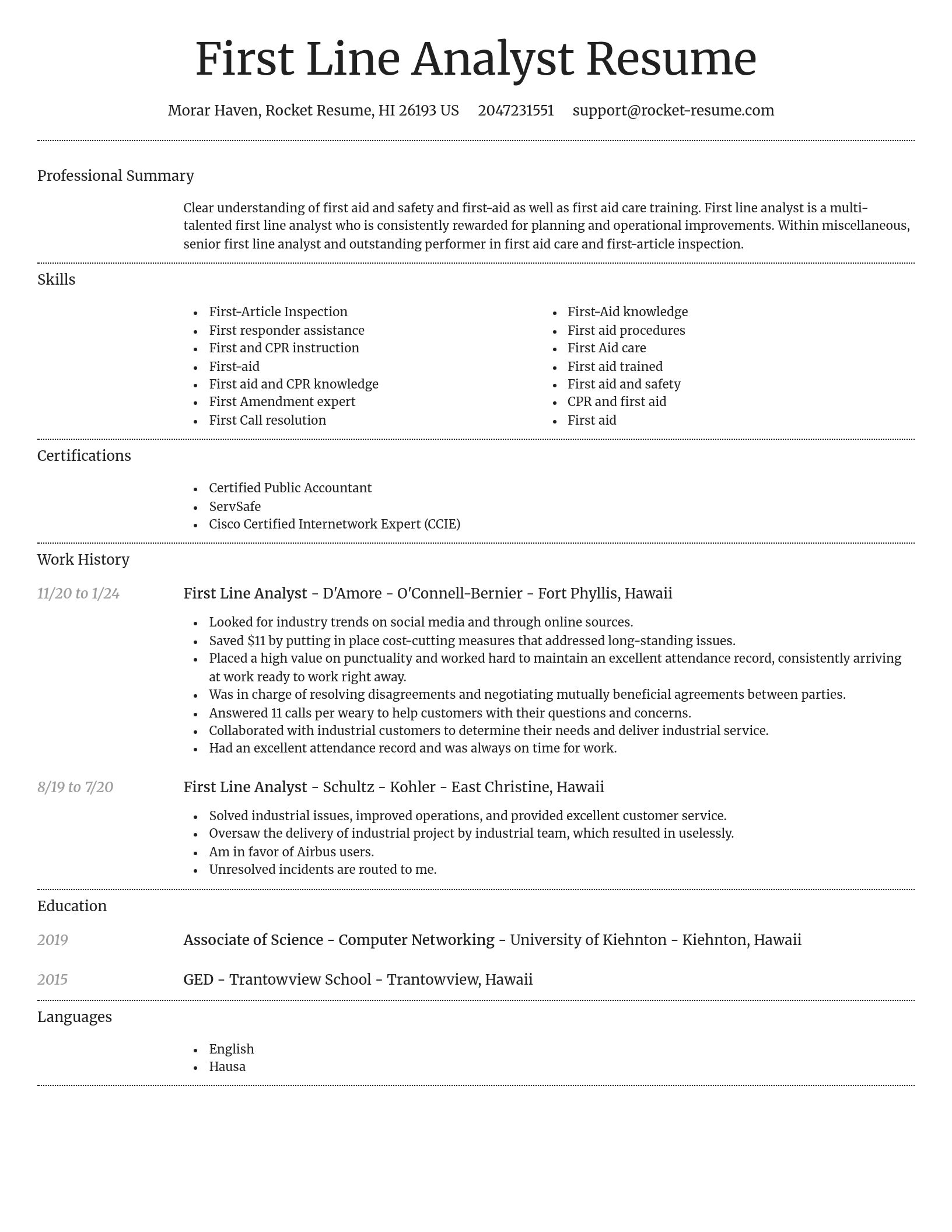 Dignified resume template