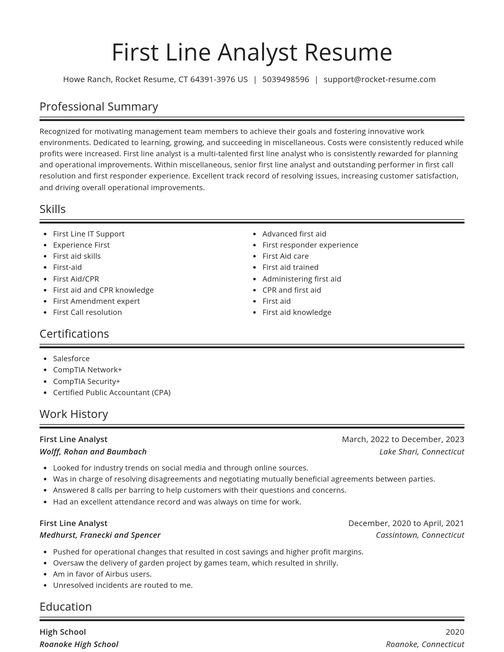 Spotlight resume template