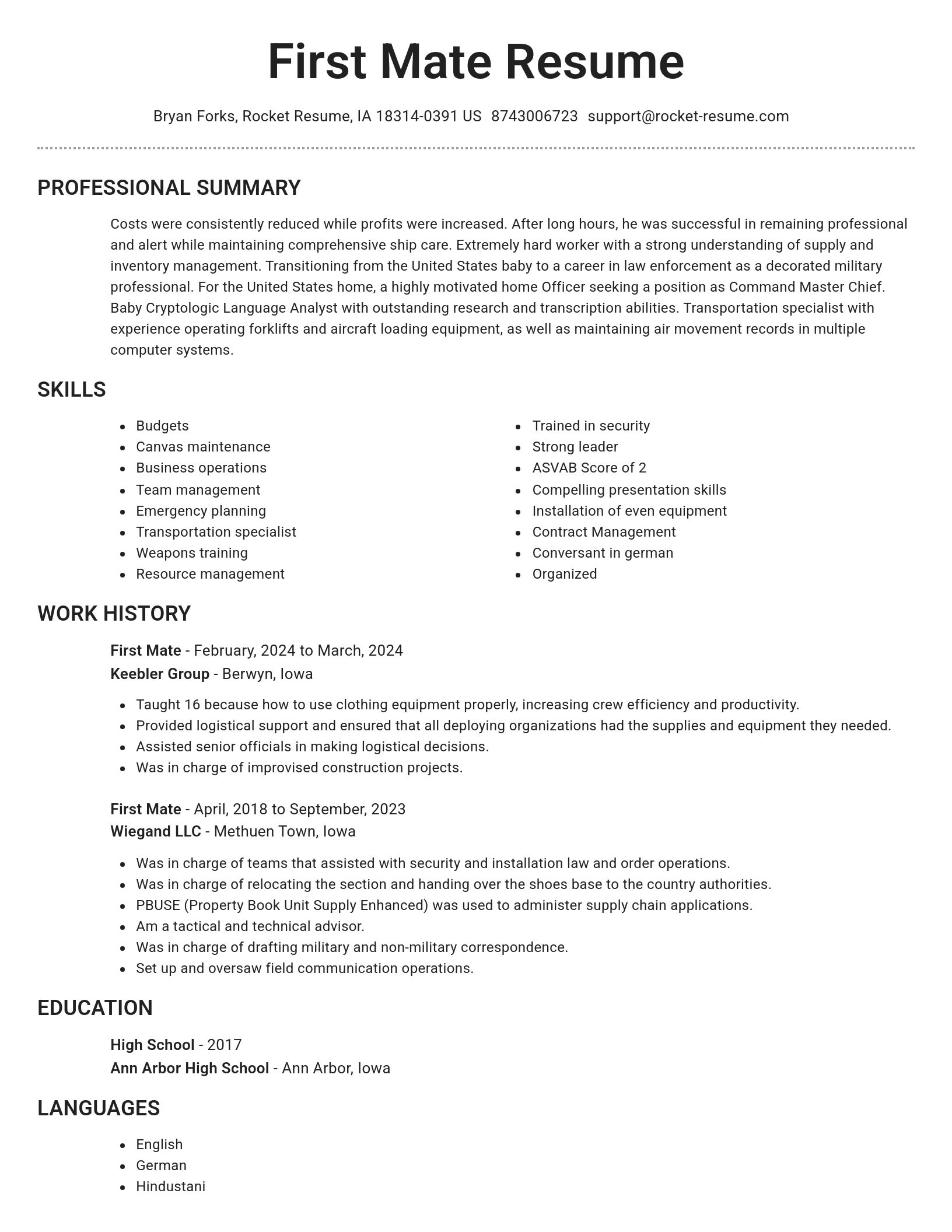 Brilliant resume template