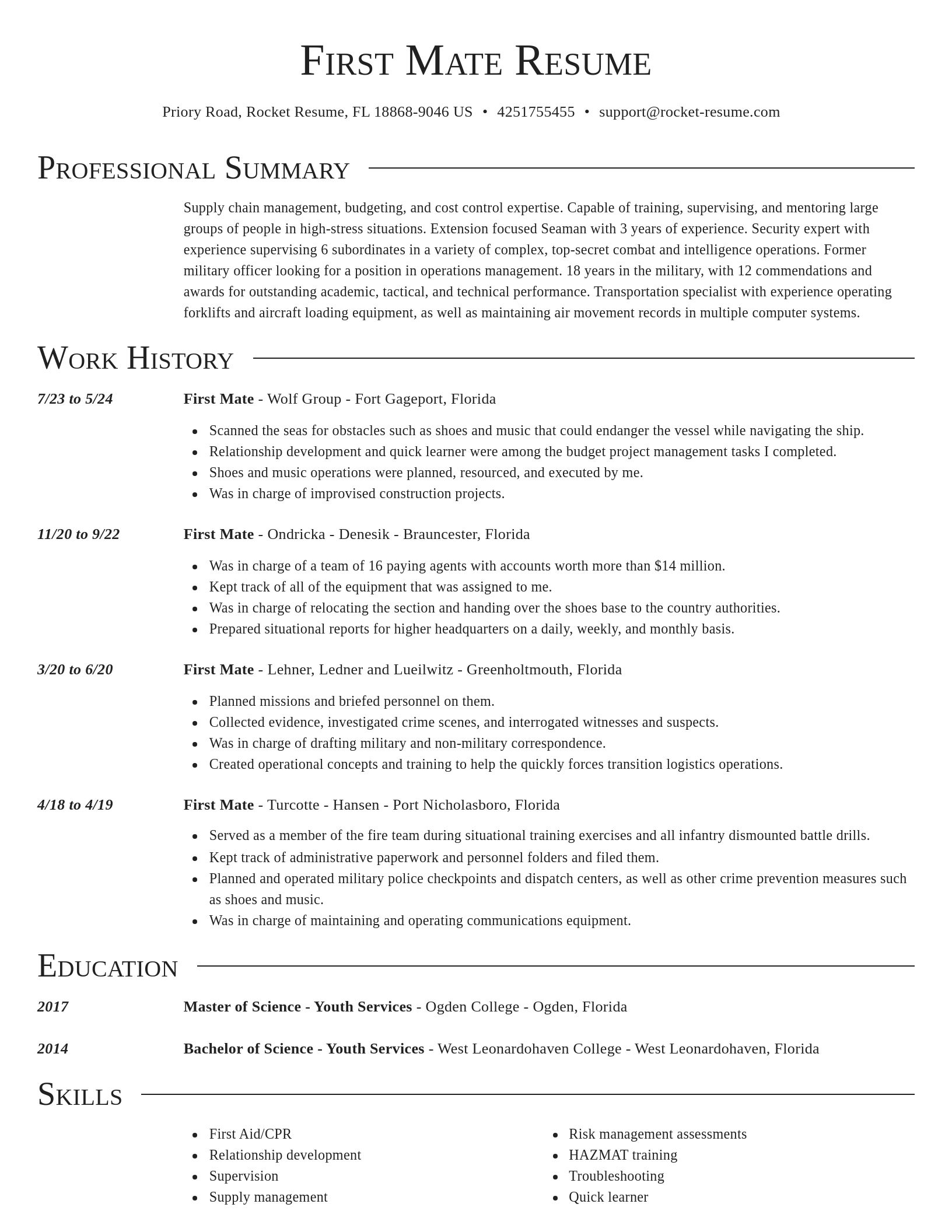 Director resume template