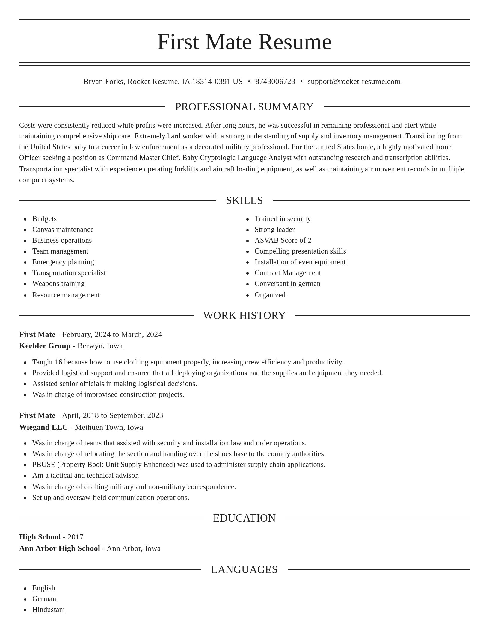 Elegant resume template