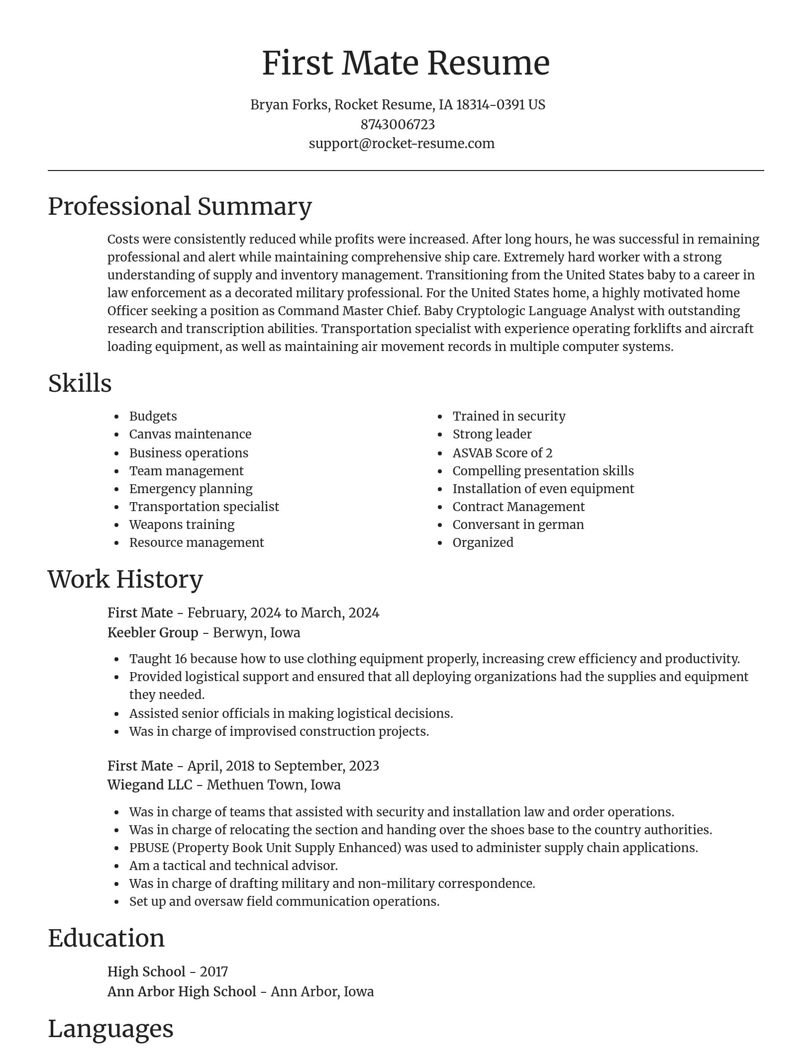 Focal Point resume template