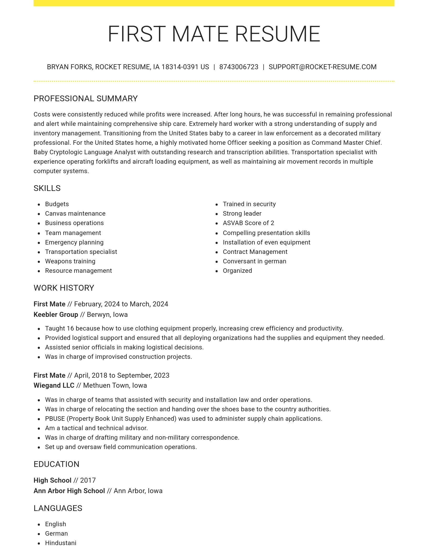 Grand resume template